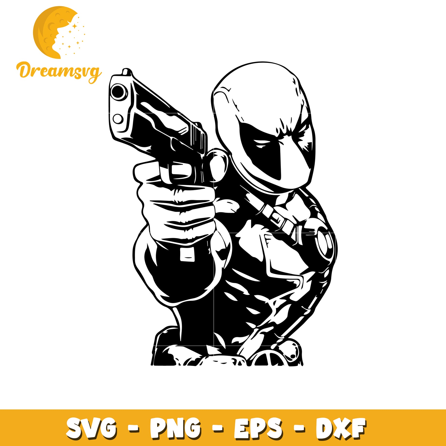 Deadpool SVG Gun PNG EPS DXF Cut File