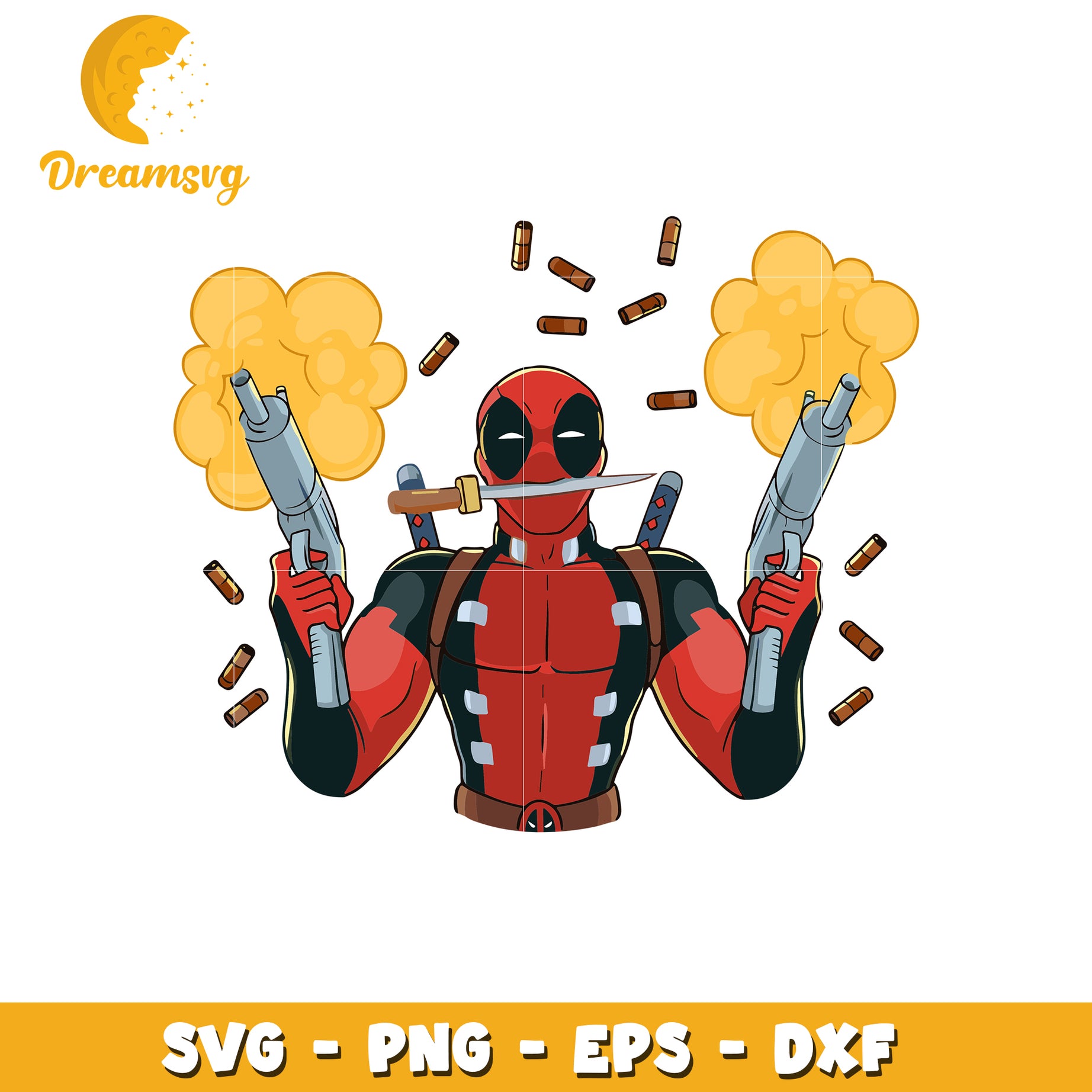 Deadpool SVG PNG EPS DXF Gun Files