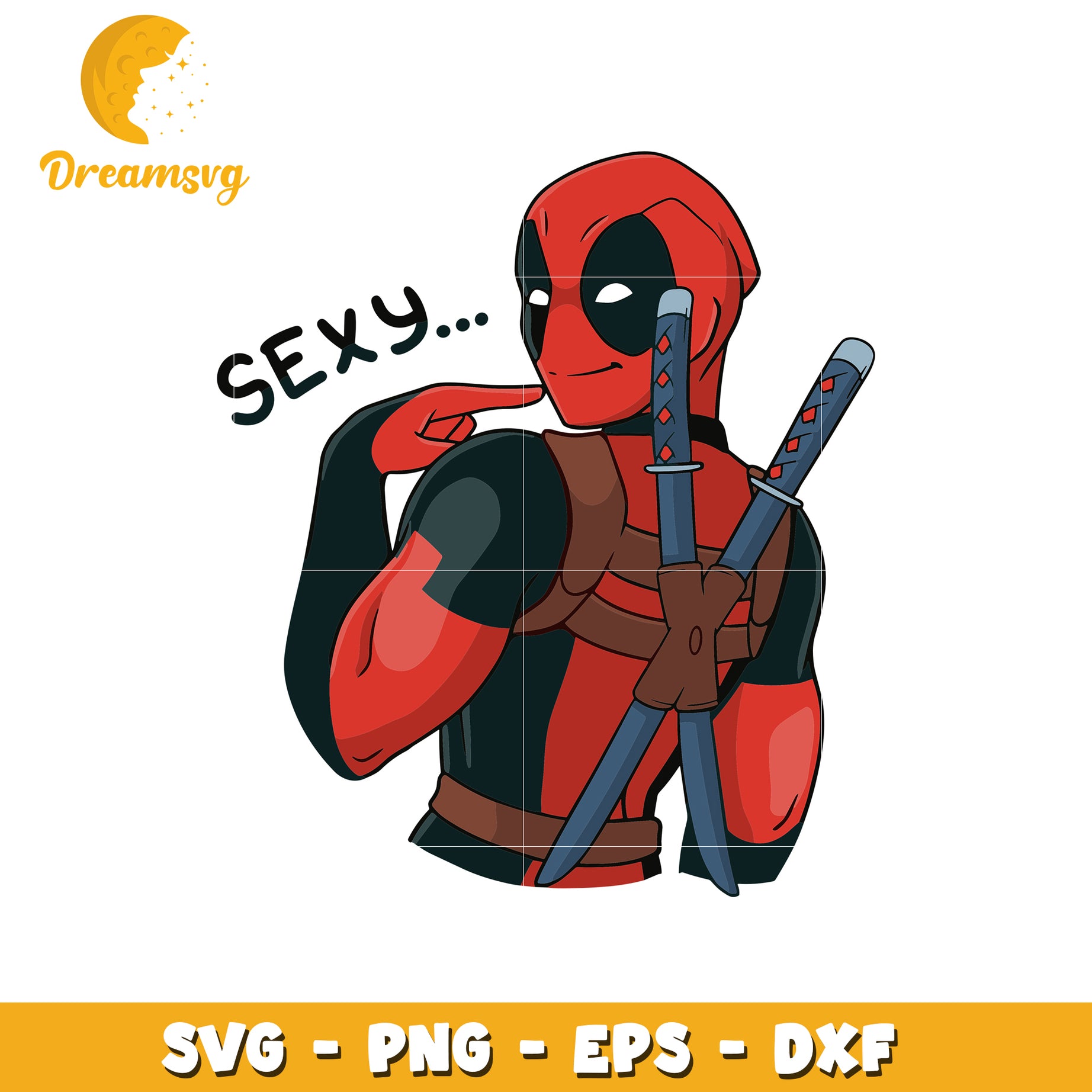 Deadpool SVG Sexy Pose PNG EPS DXF