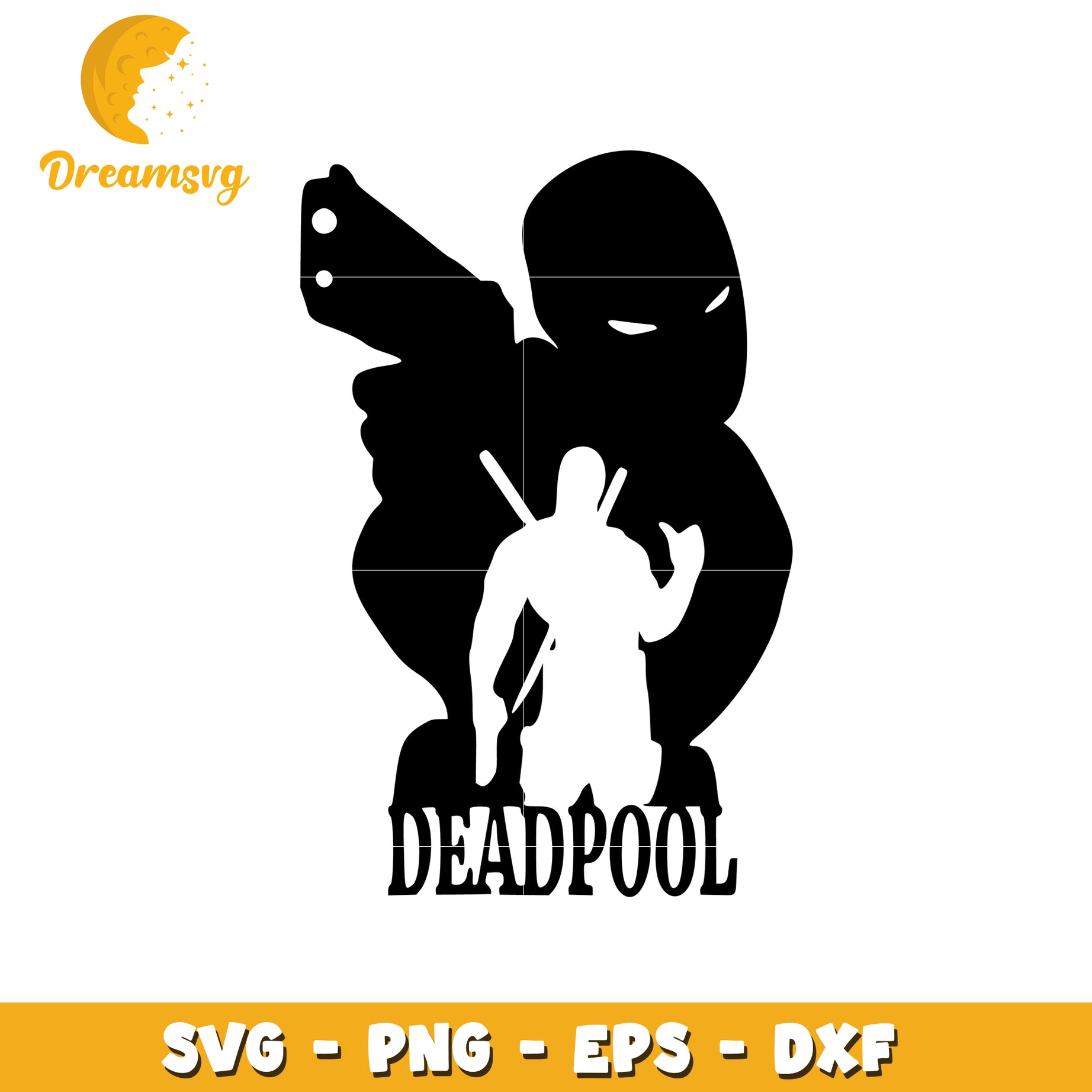 Deadpool SVG Silhouette PNG EPS DXF Cut File