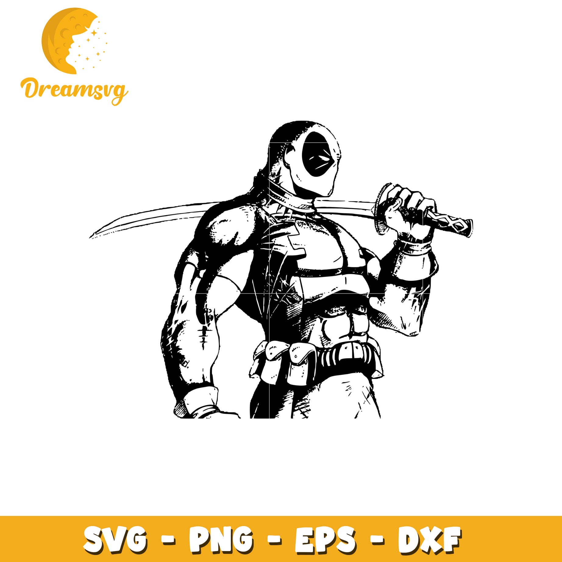 Deadpool Sword SVG Design for Crafting and Decoration