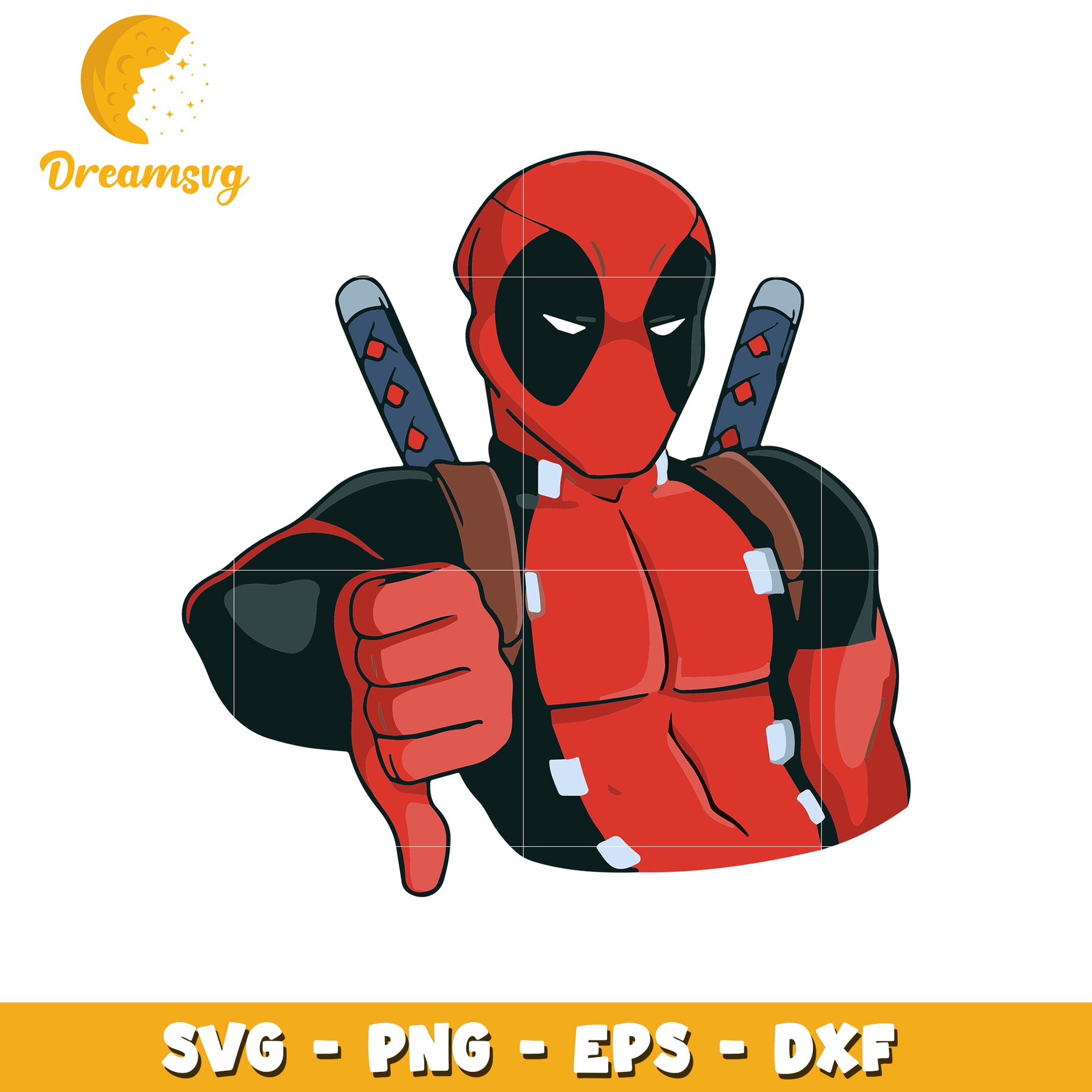 Deadpool Thumbs Down SVG PNG EPS DXF