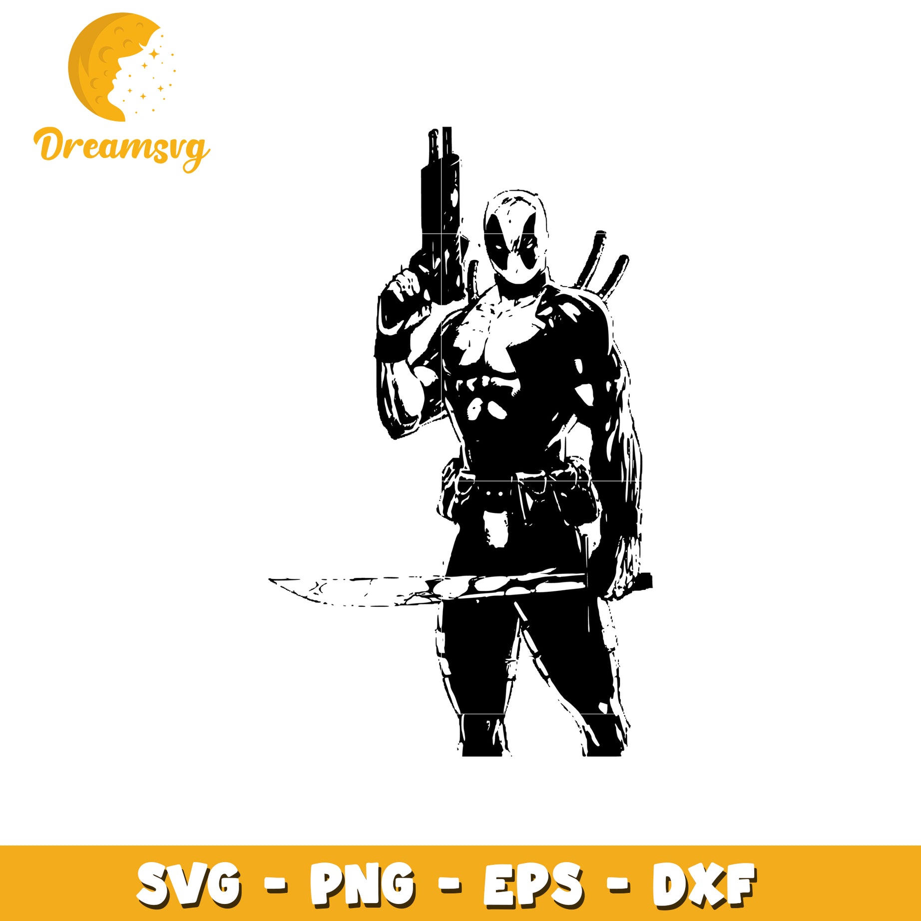 Deadpool Vector Art for SVG PNG EPS and DXF Files