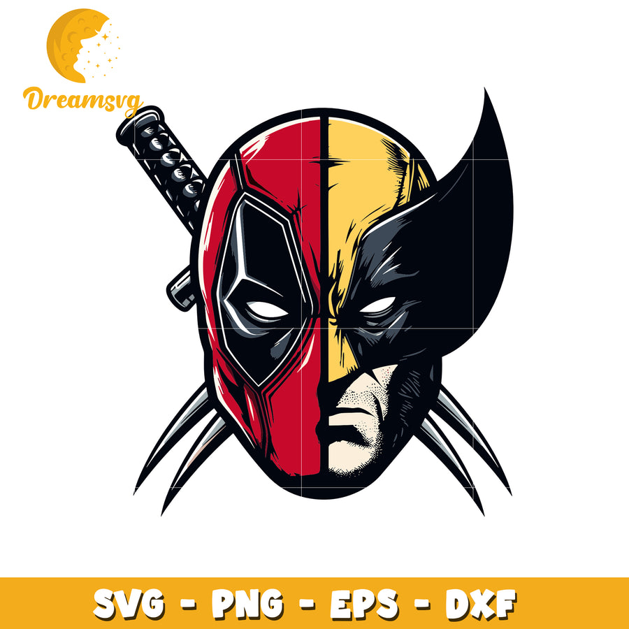 Deadpool Wolverine Fusion SVG PNG EPS DXF