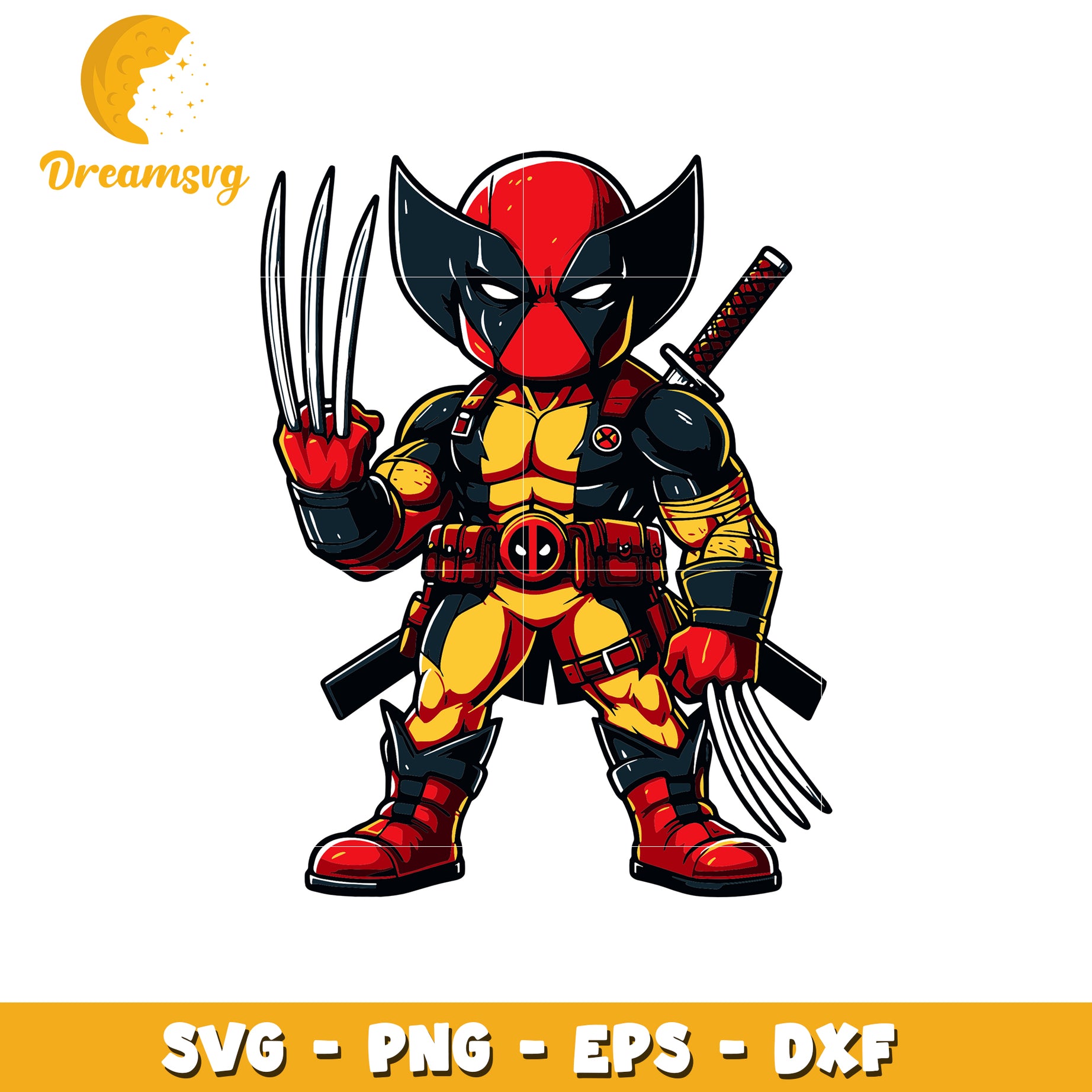 Deadpool Wolverine PNG, SVG, EPS, DXF files