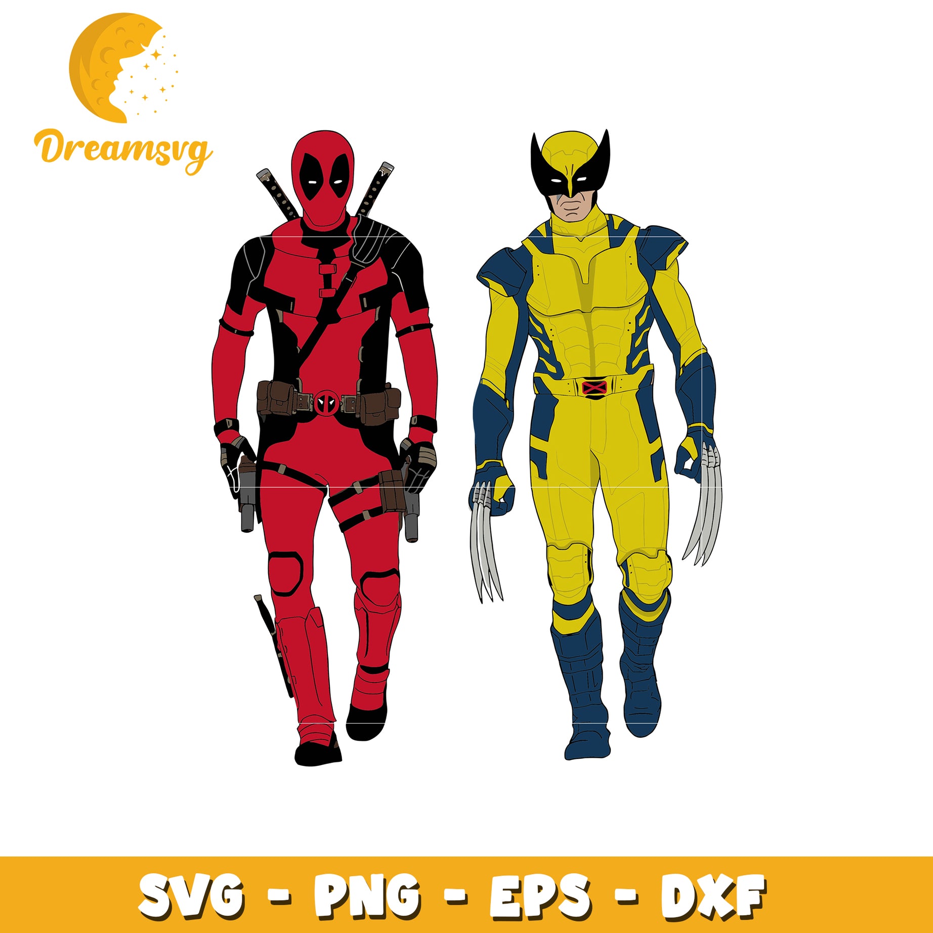 Deadpool Wolverine SVG PNG EPS DXF