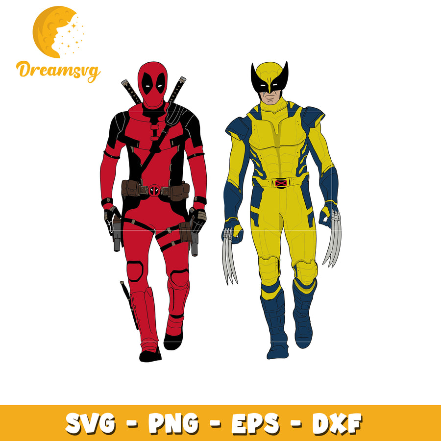 Deadpool Wolverine SVG PNG EPS DXF