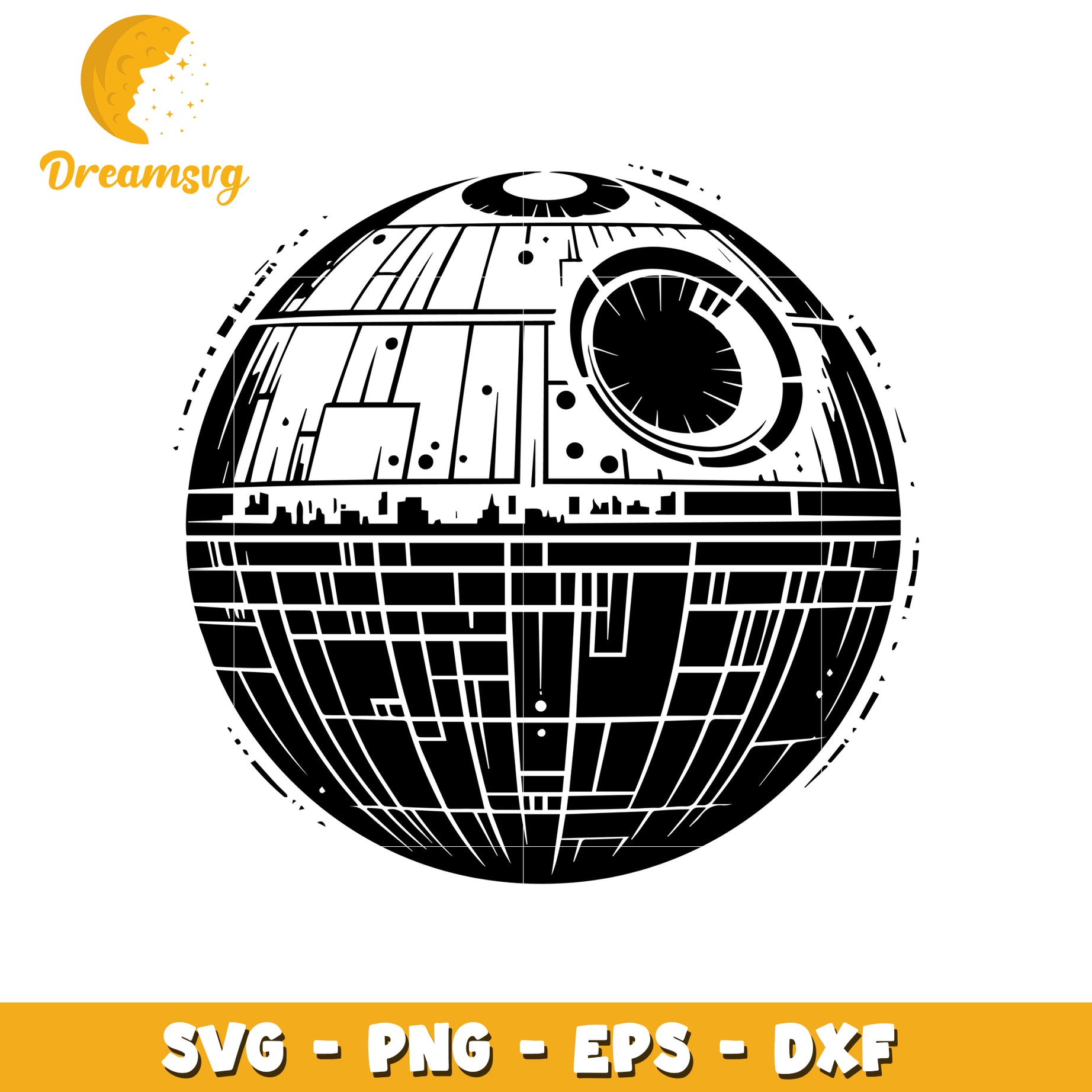 Death Star SVG PNG EPS DXF Cut File