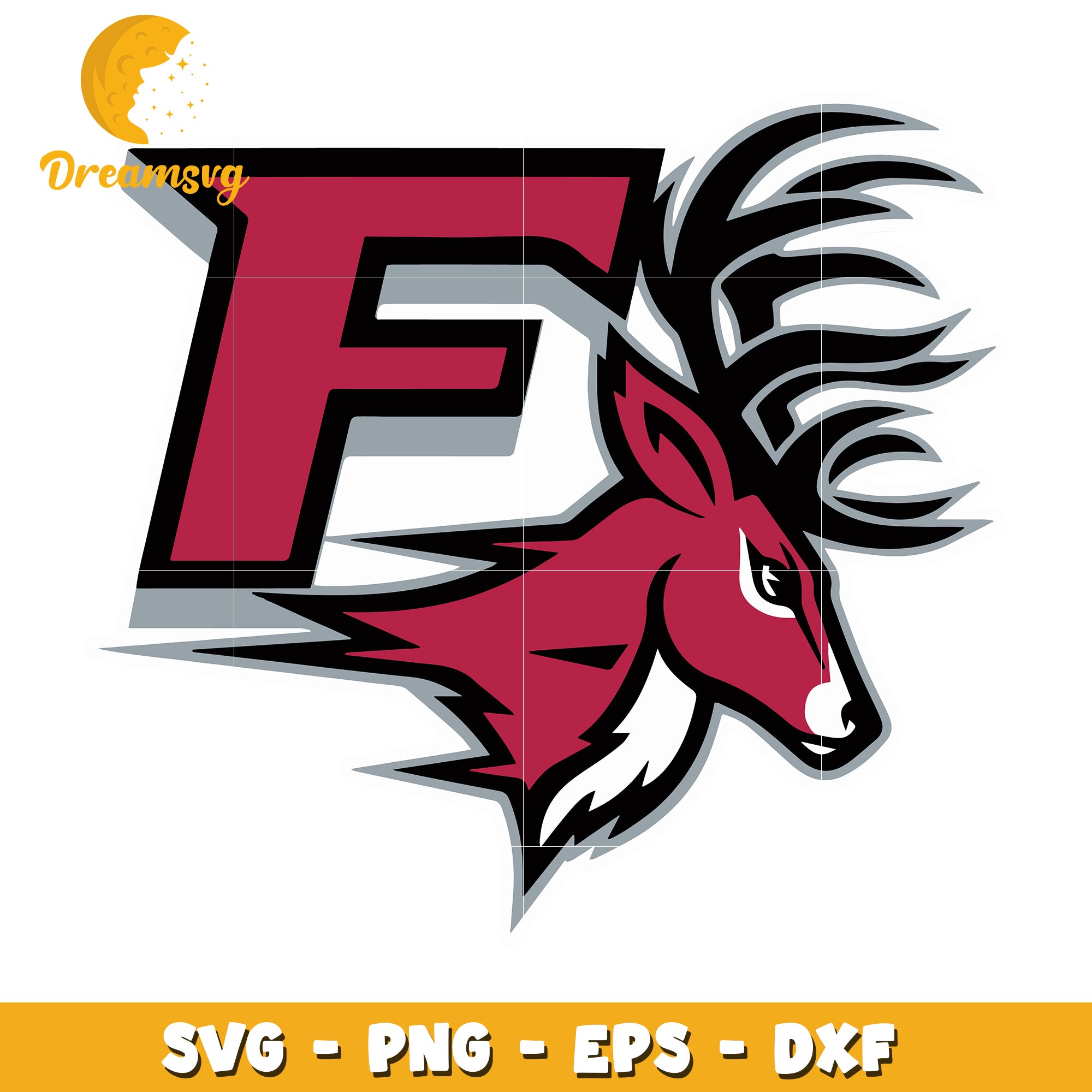 Deer Head F Logo SVG PNG EPS DXF