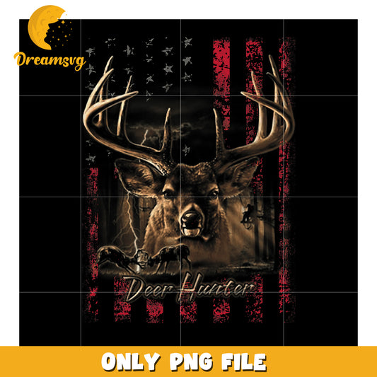 Deer Hunter American Flag PNG Design
