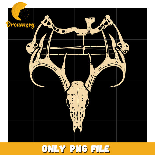 Deer Skull Bow PNG - Hunting Design