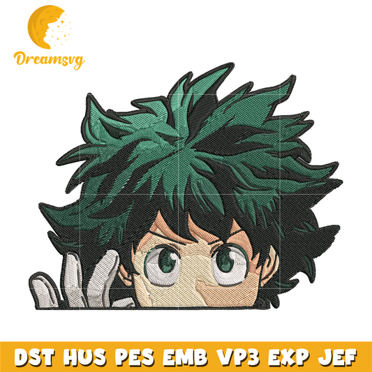 Deku Peek Embroidery Design, my hero academia Embroidery