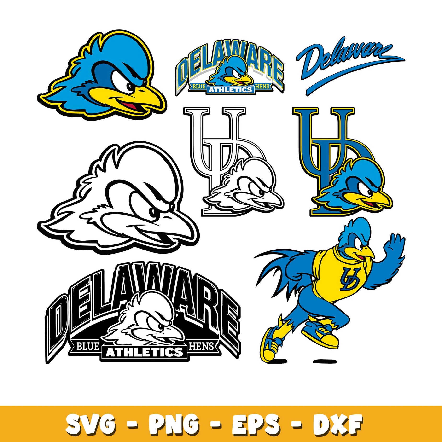 Delaware Blue Hens Bundle svg, Delaware Blue Hens logo svg, ncaa svg  