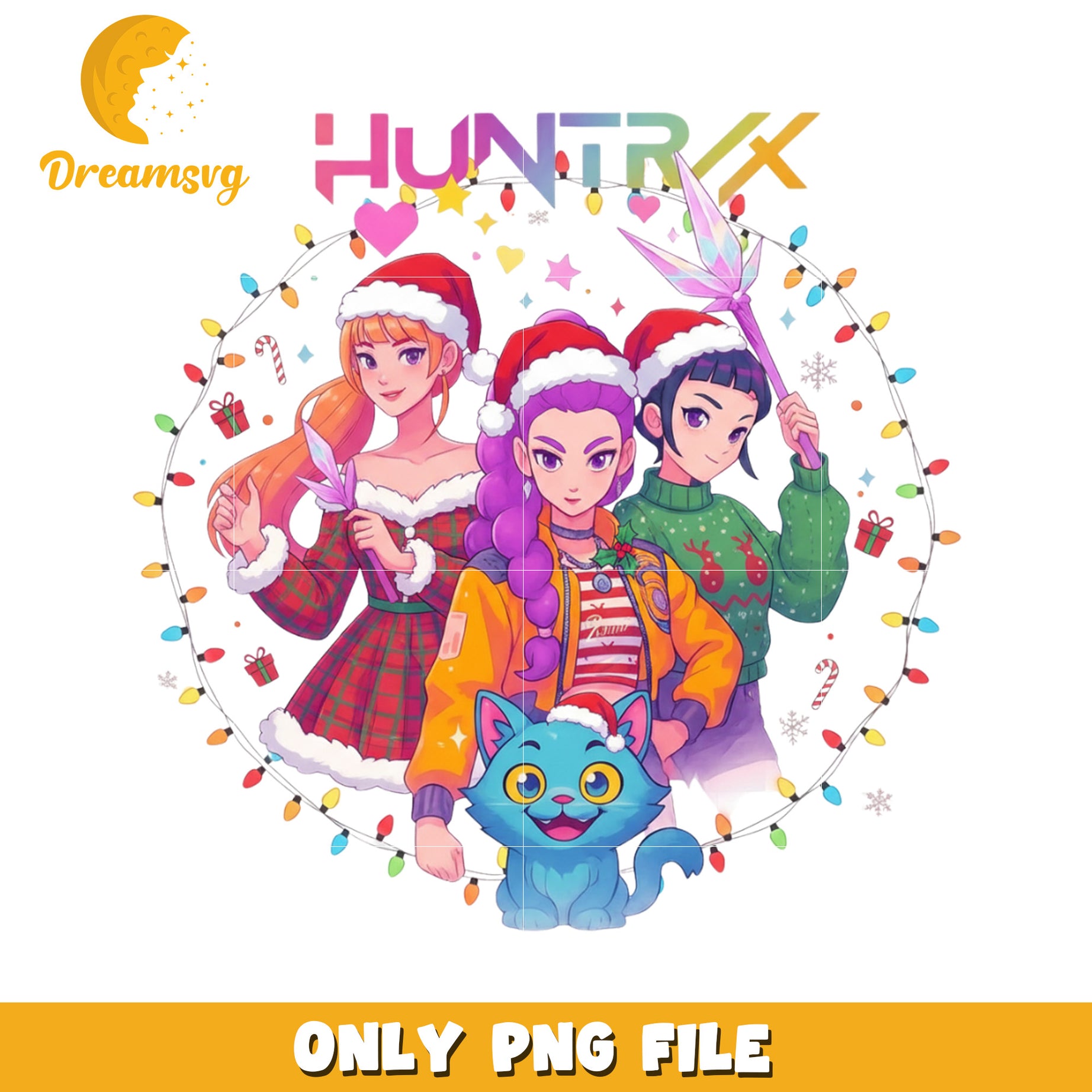 Demon hunter girls png, kpop demon png, christmas cartoon png