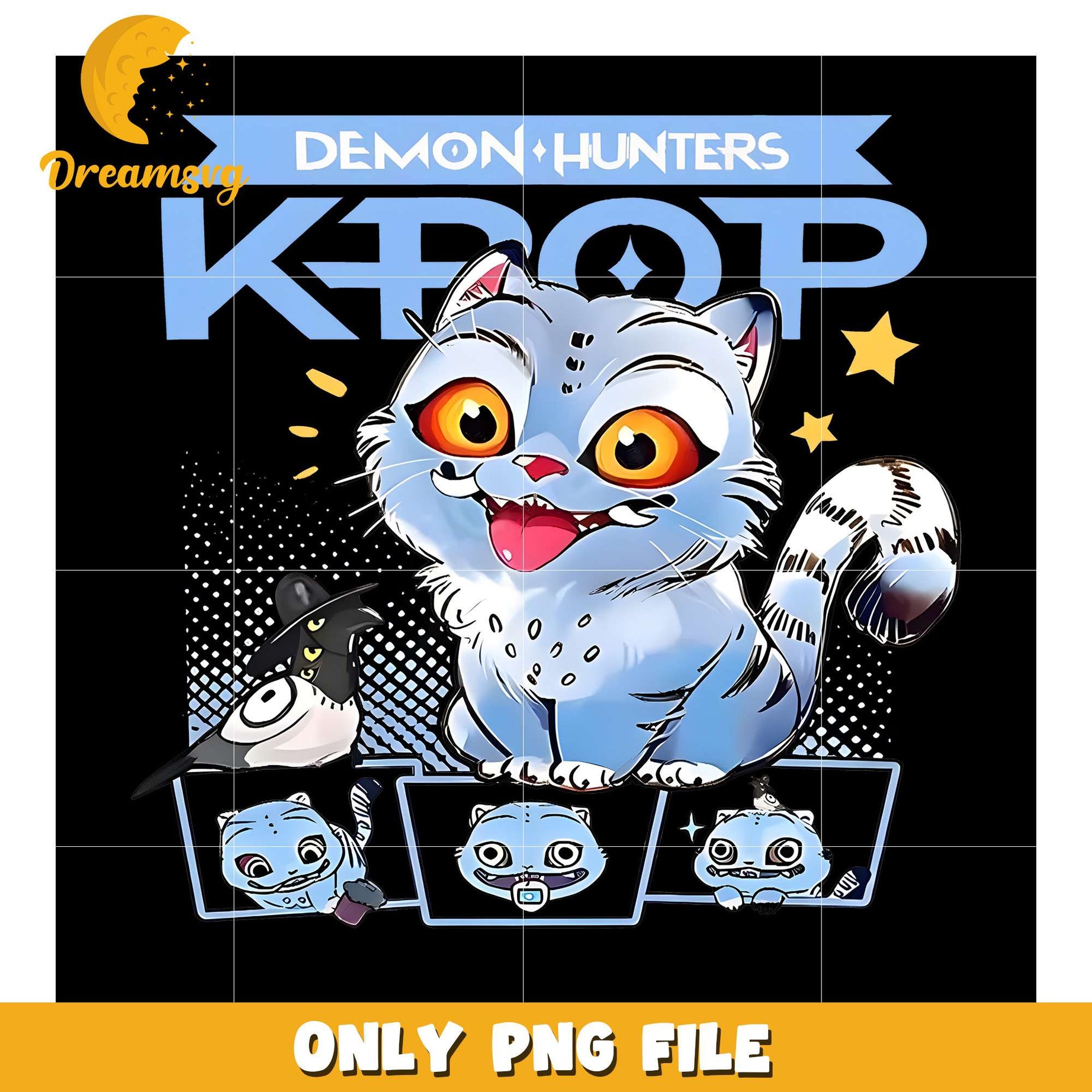 Demon hunter kpop png, demon hunter tiger png, blue tiger png