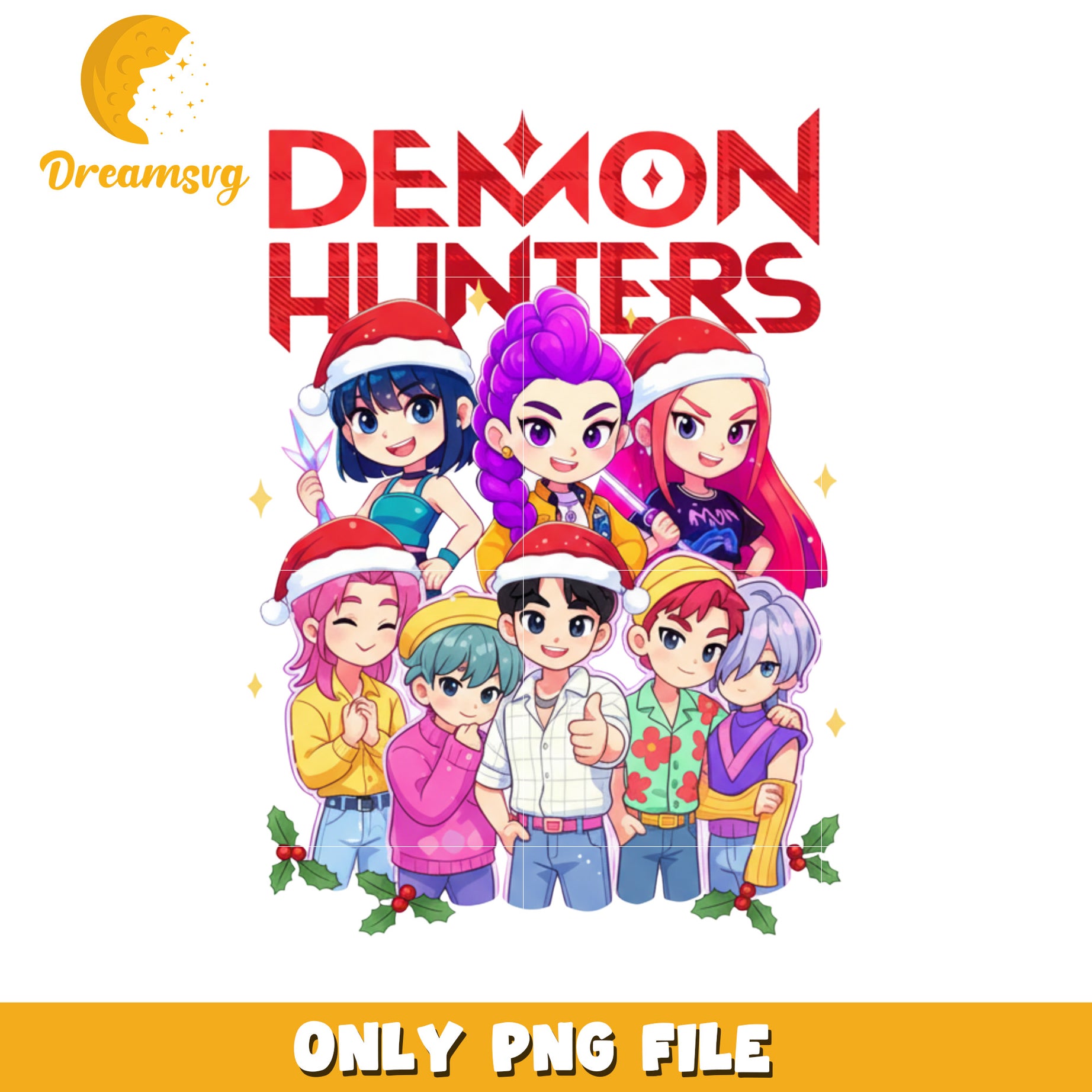Demon hunters characters png, christmas sweater​ png, korean cartoon png