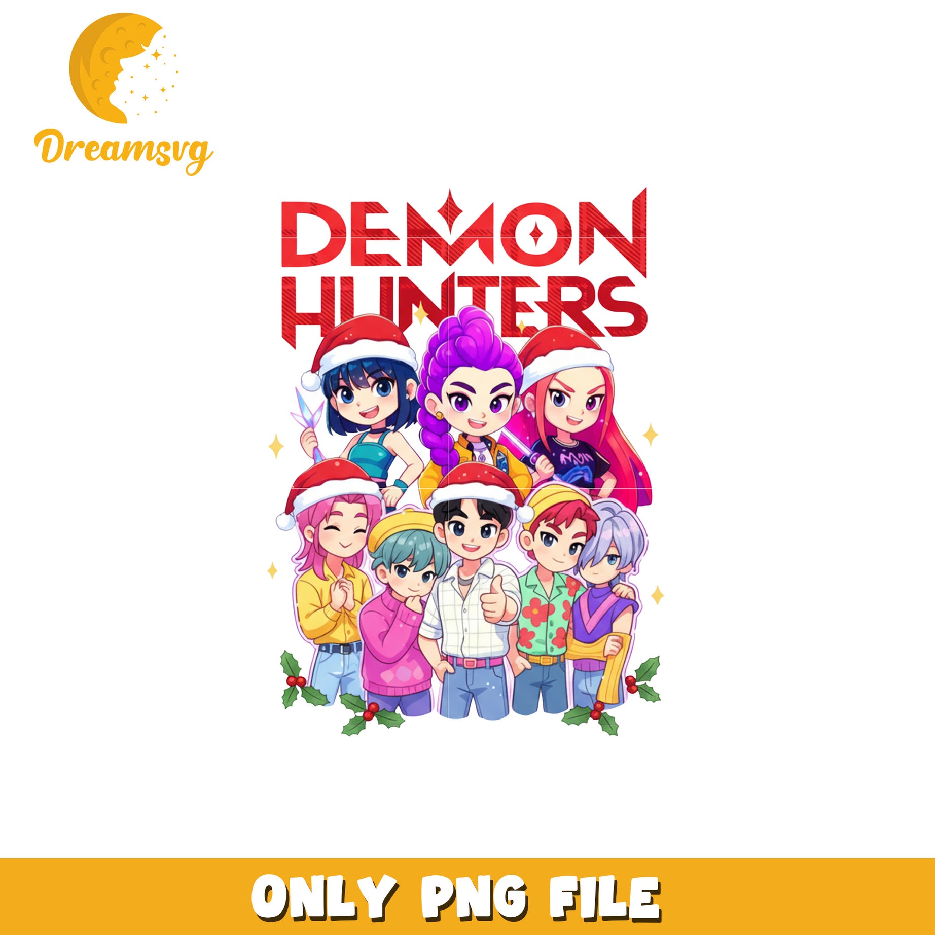 Demon hunters christmas png, christmas songs png, demon hunters png