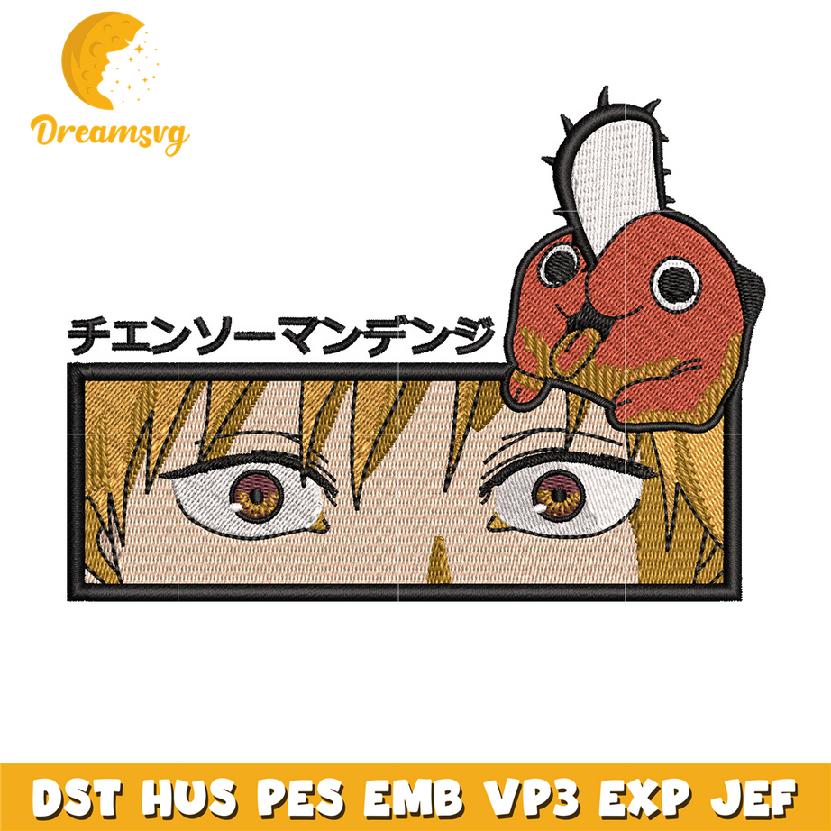 Denji eyes embroidery design
