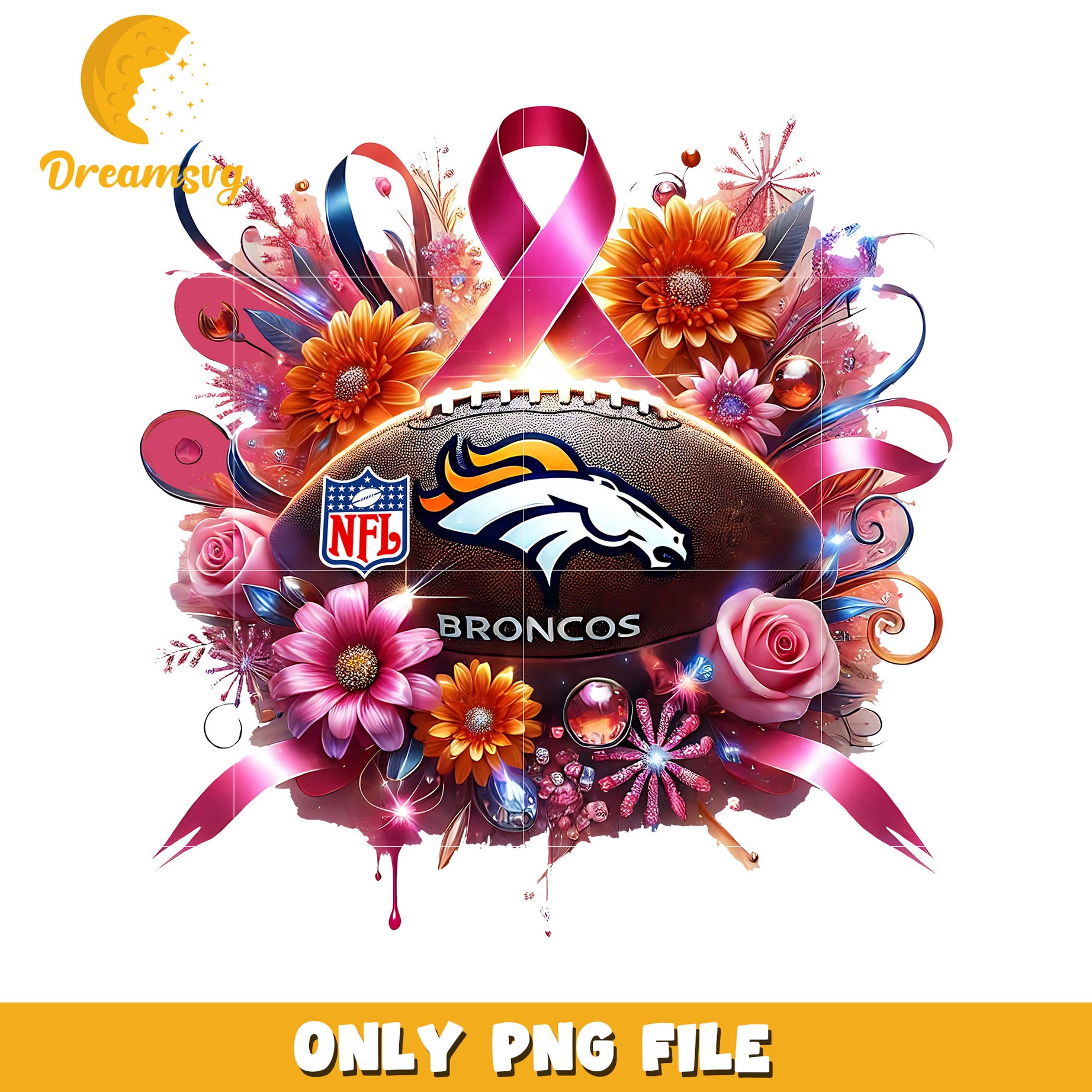 Denver broncos flowers png, nfl football png, nfl playoffs png