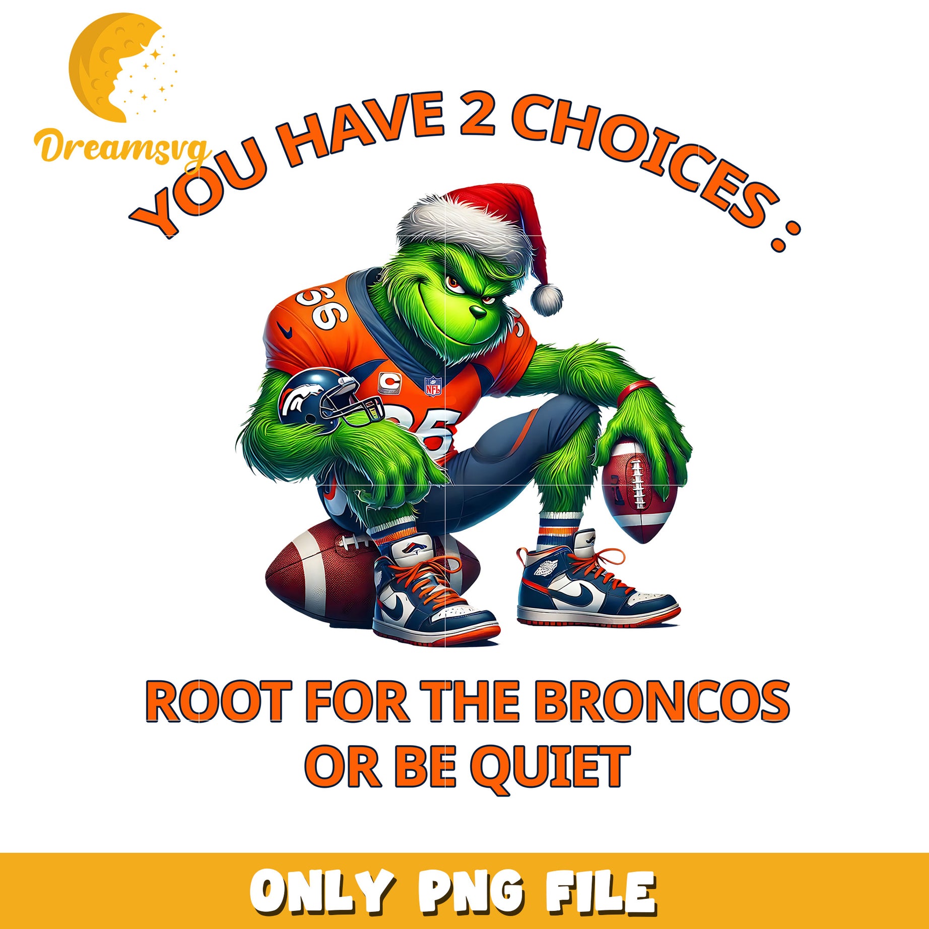 Denver broncos grinch png, american sports png, nfl plus png
