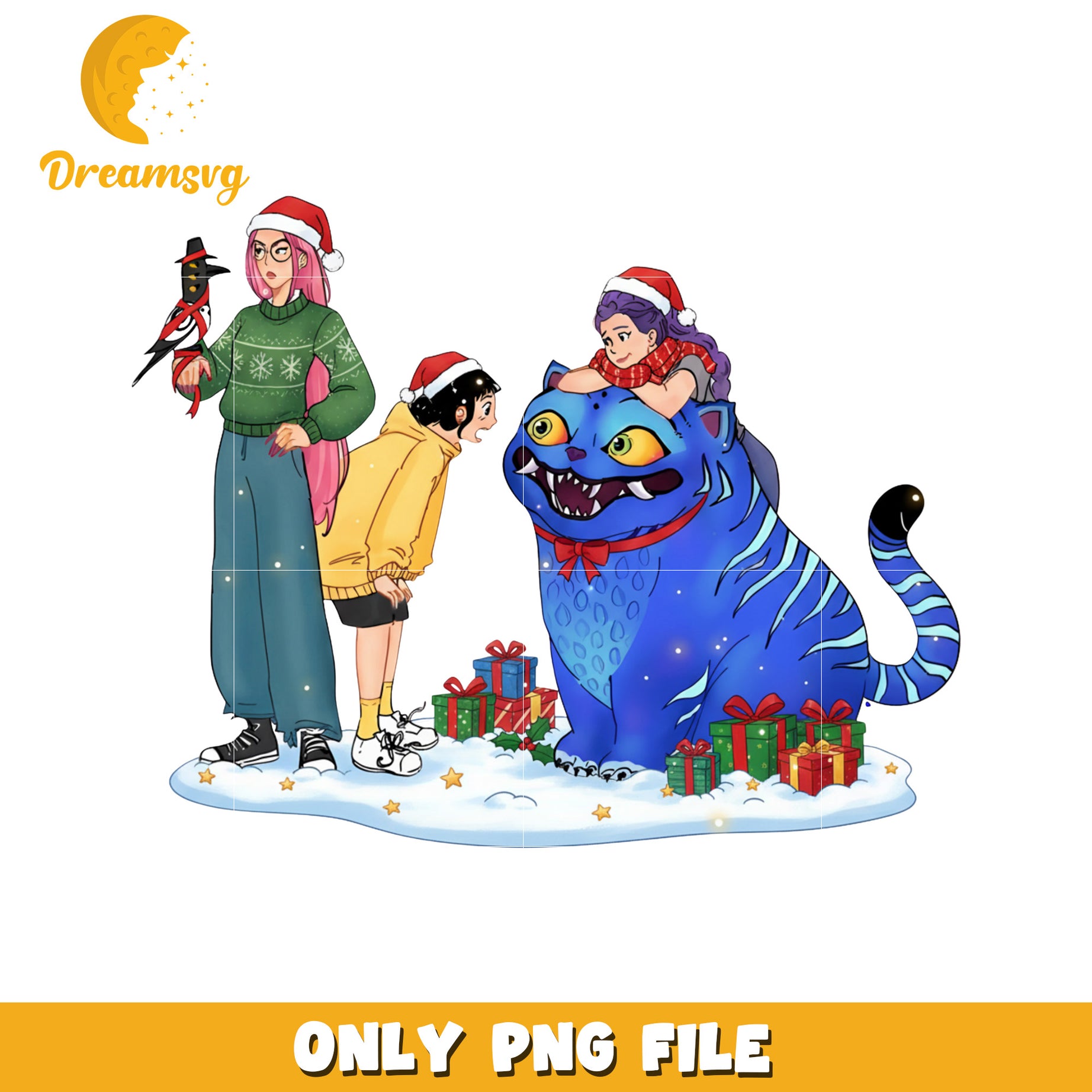 Derpy and friends png, korean cartoon png, christmas sweater​ png