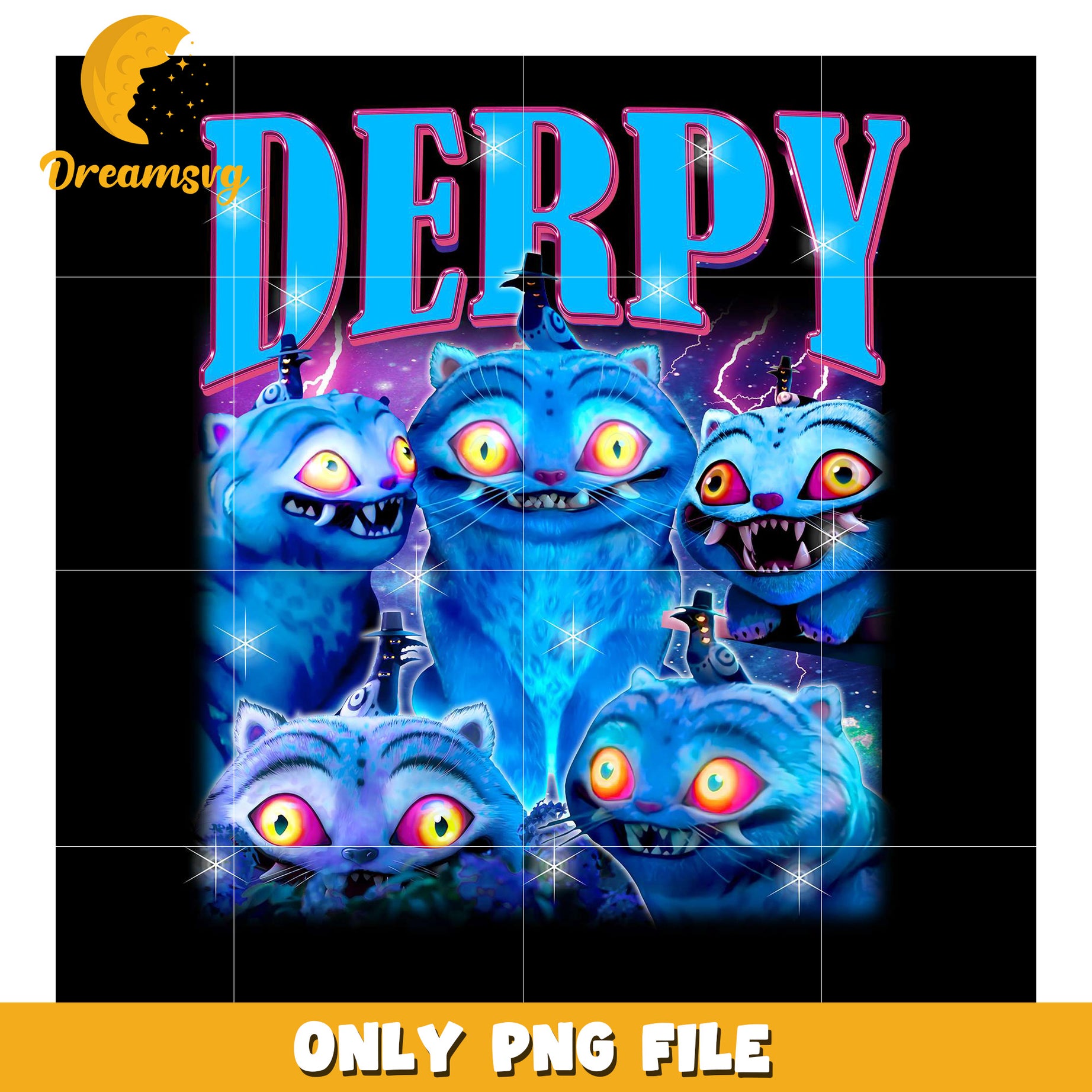 Derpy blue tiger design png, korean cartoon​ png, modern vibes​ boys png