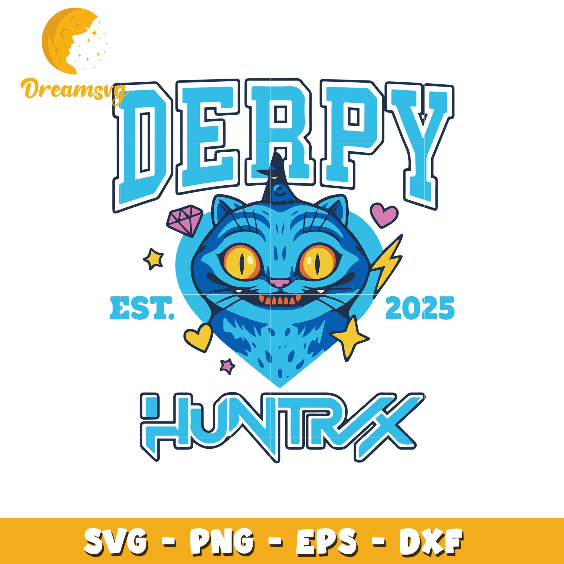 Derpy blue tiger huntrix svg, demon hunters svg, kpop band svg