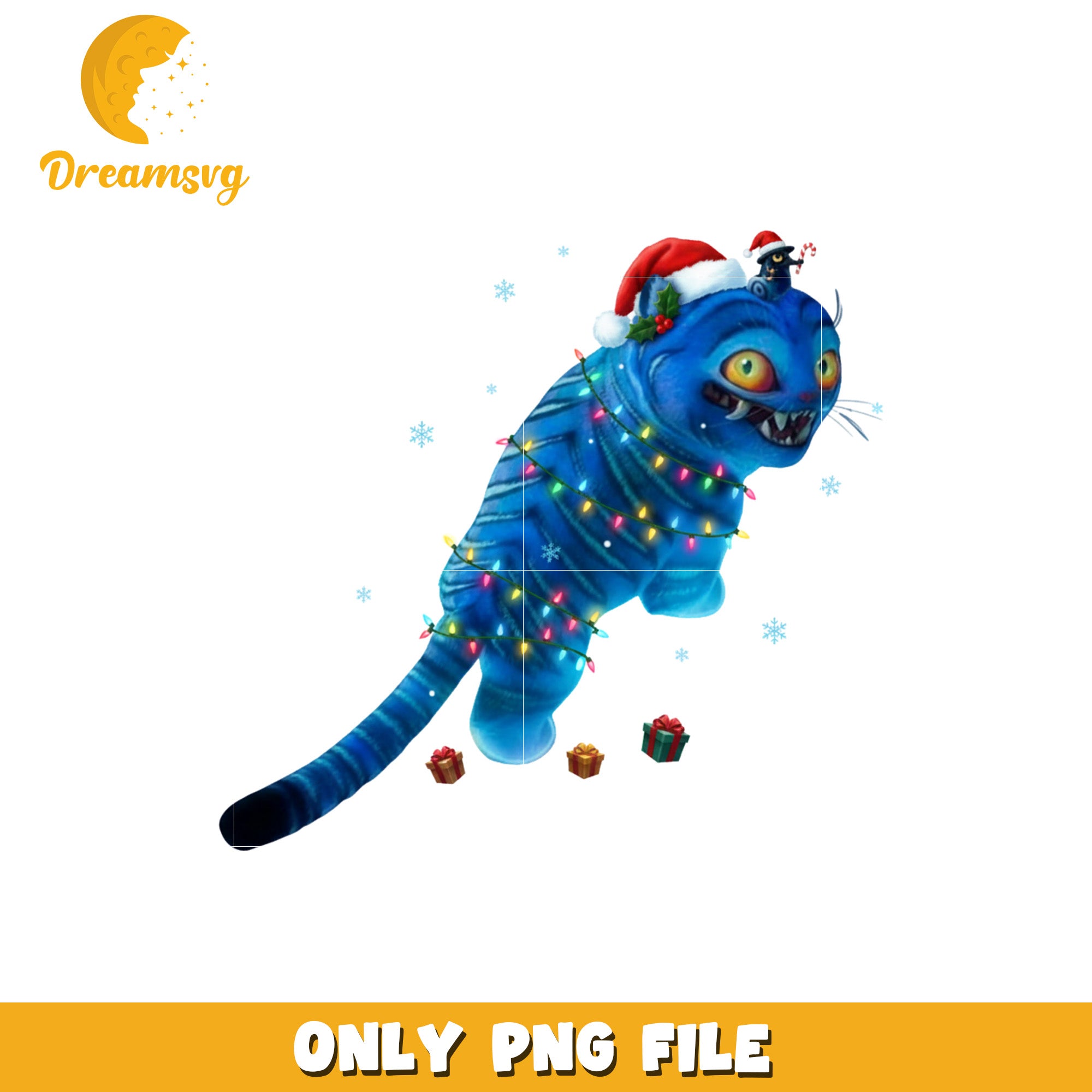 Derpy blue tiger png, netflix catoons png, christmas bell png