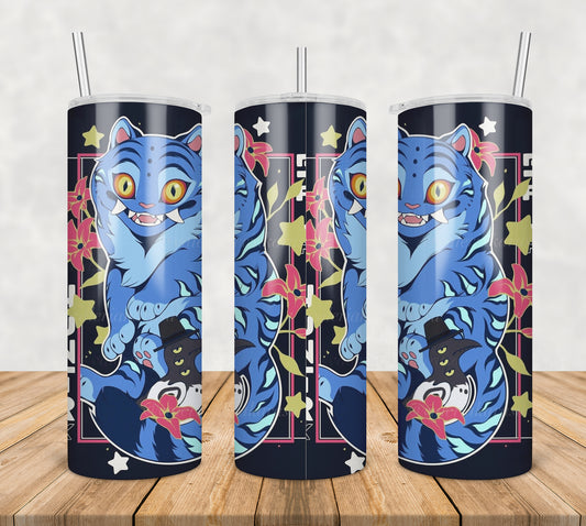 Derpy huntrix tiger design tumbler png, derpy tiger tumbler png, huntrix tiger tumbler png