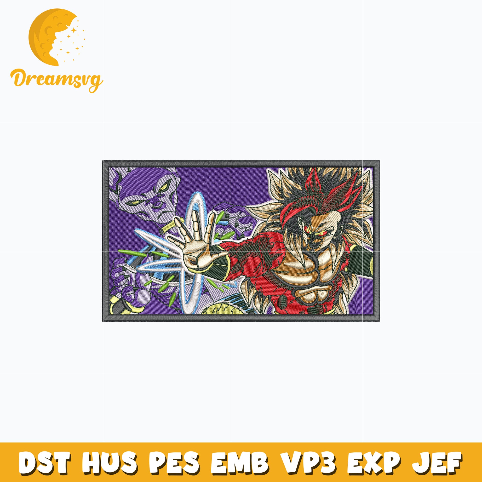 Goku super saiyan embroidery design, dragon ball embroidery