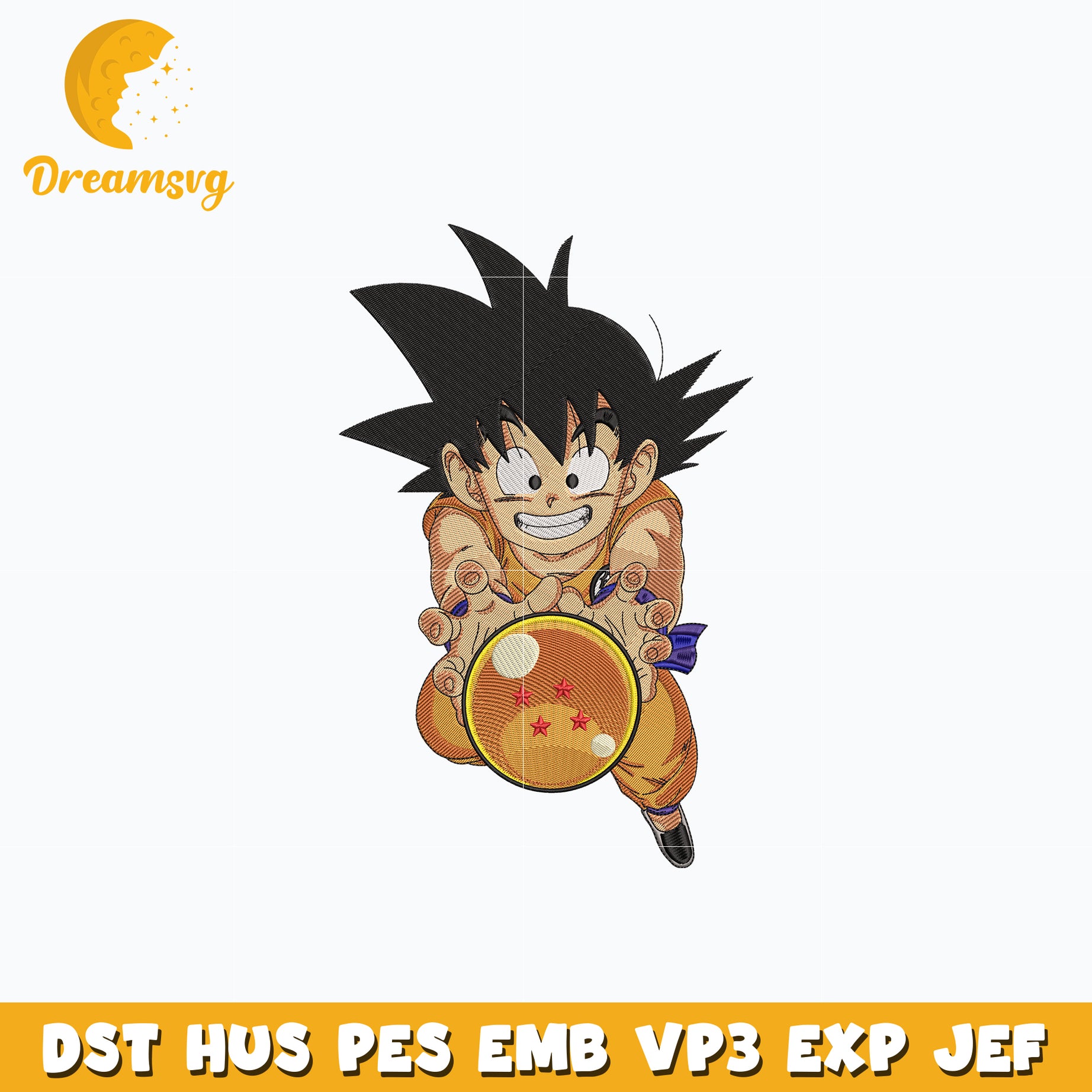 Goku ball embroidery design