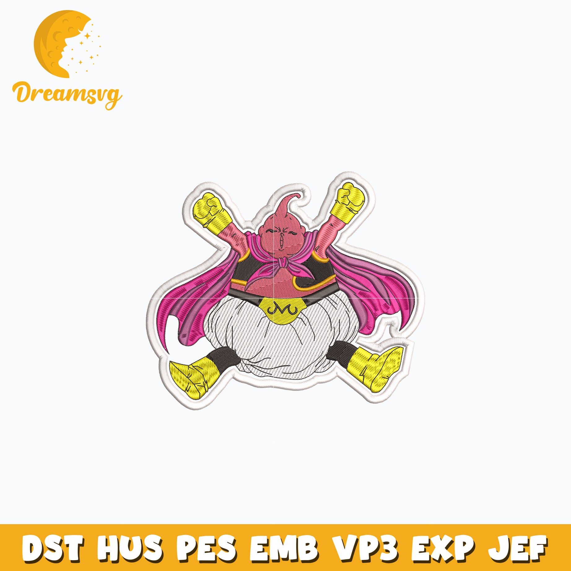 Majin Buu chibi embroidery design