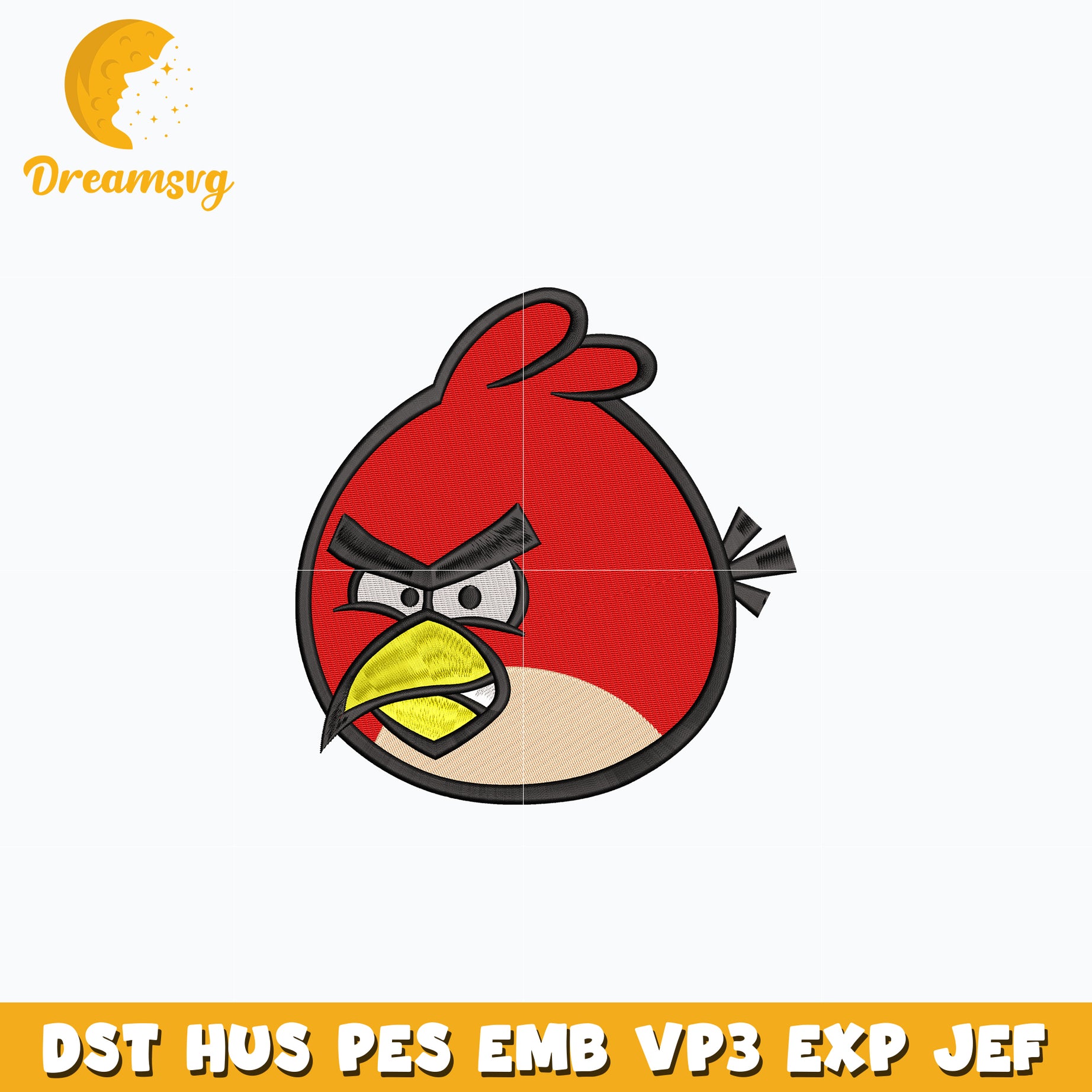 Red Angry Bird embroidery design