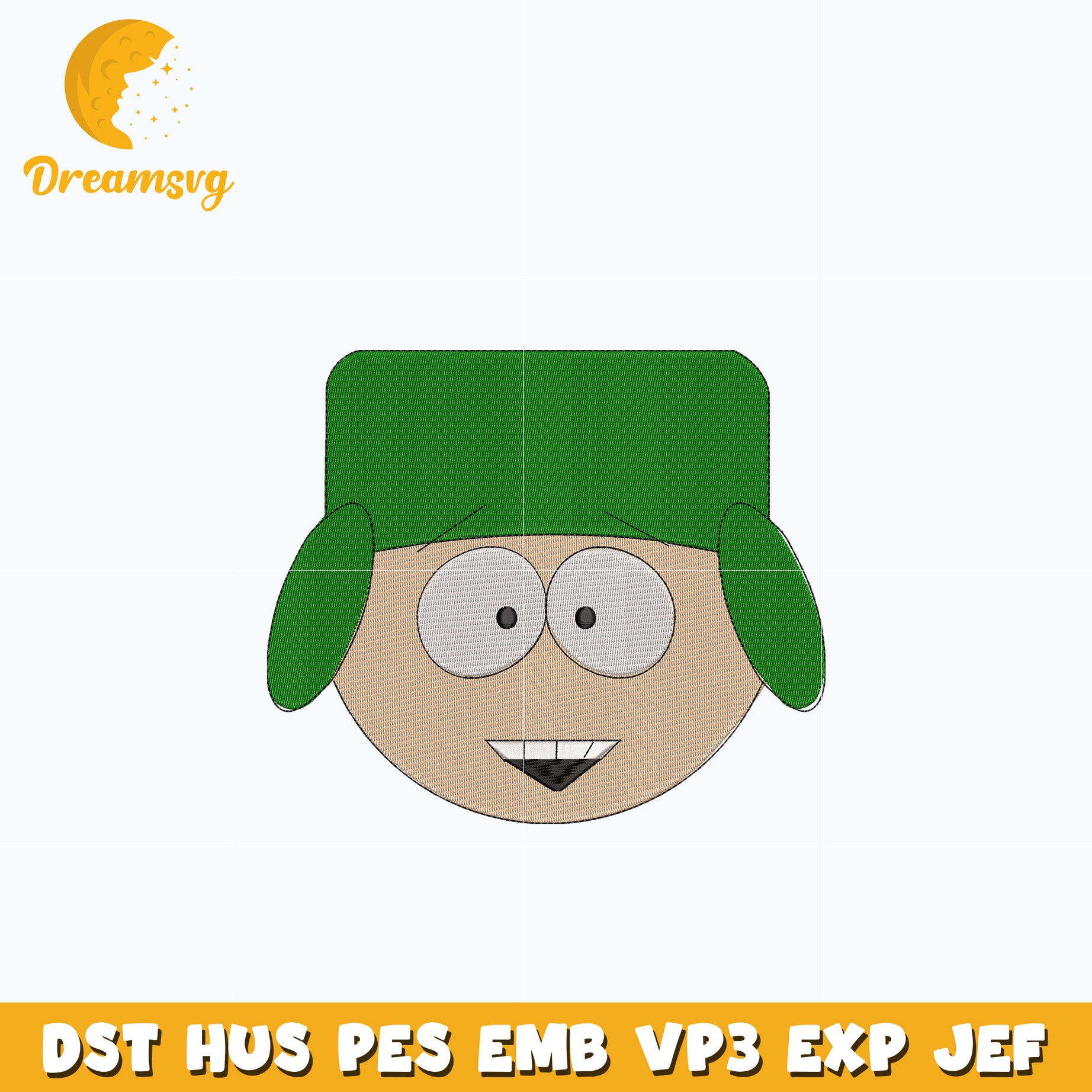 Kyle Broflovski face embroidery design