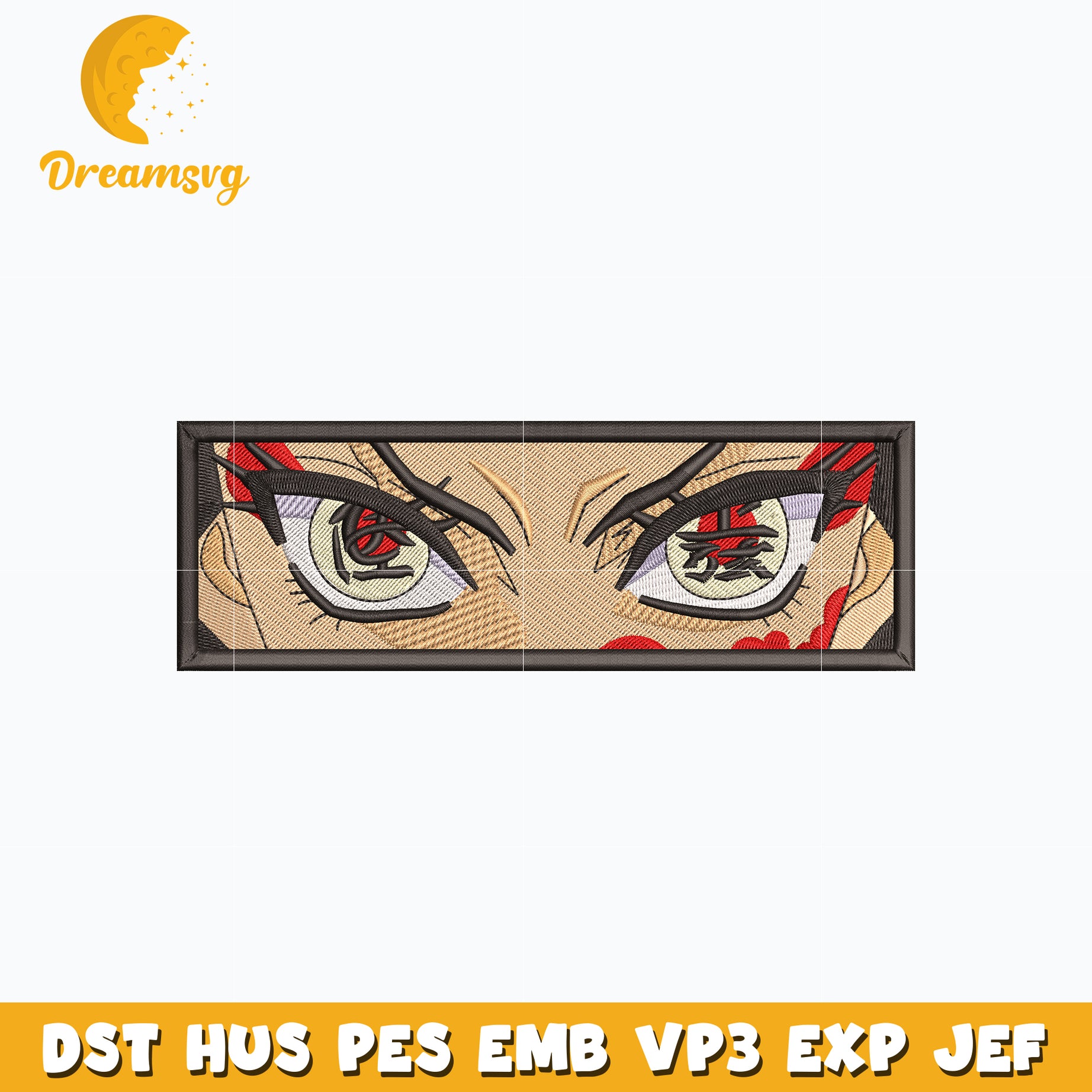 Daki demon eyes embroidery design