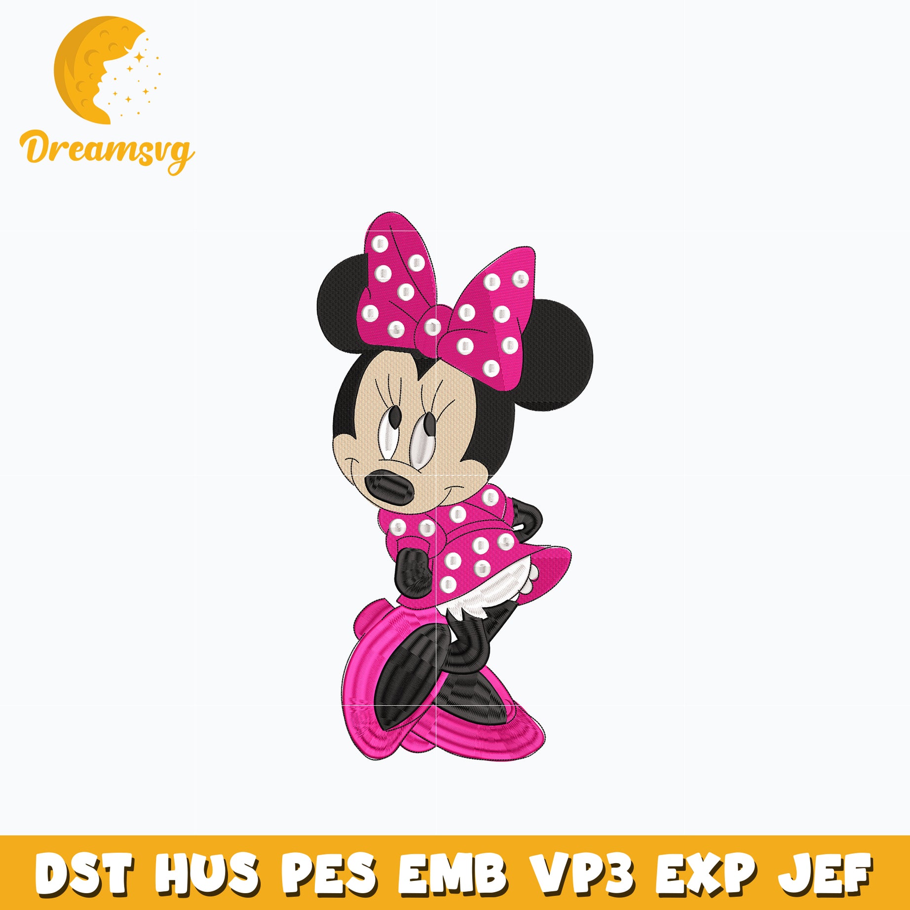 Minnie mouse disney embroidery design