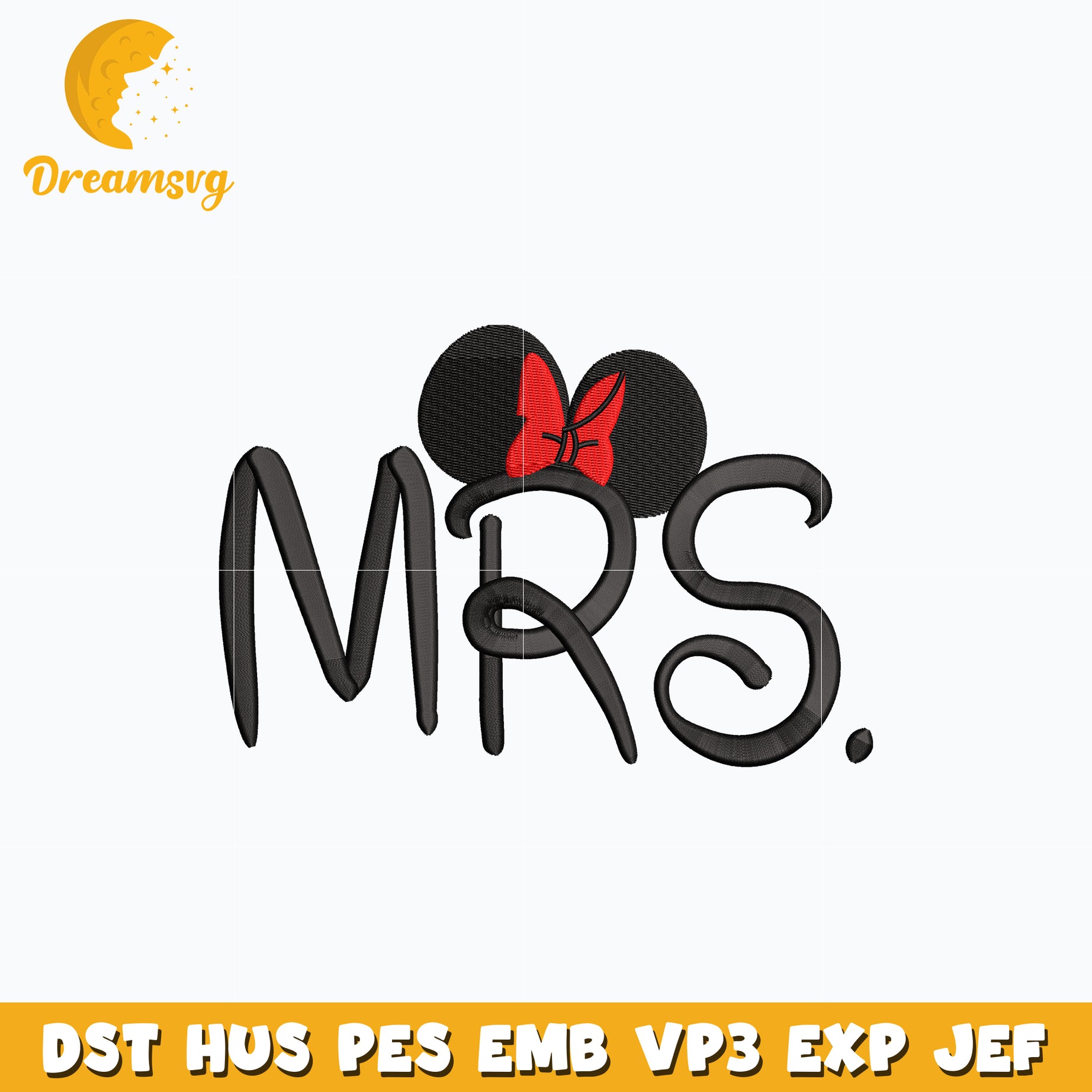 Mrs minnie mouse embroidery design