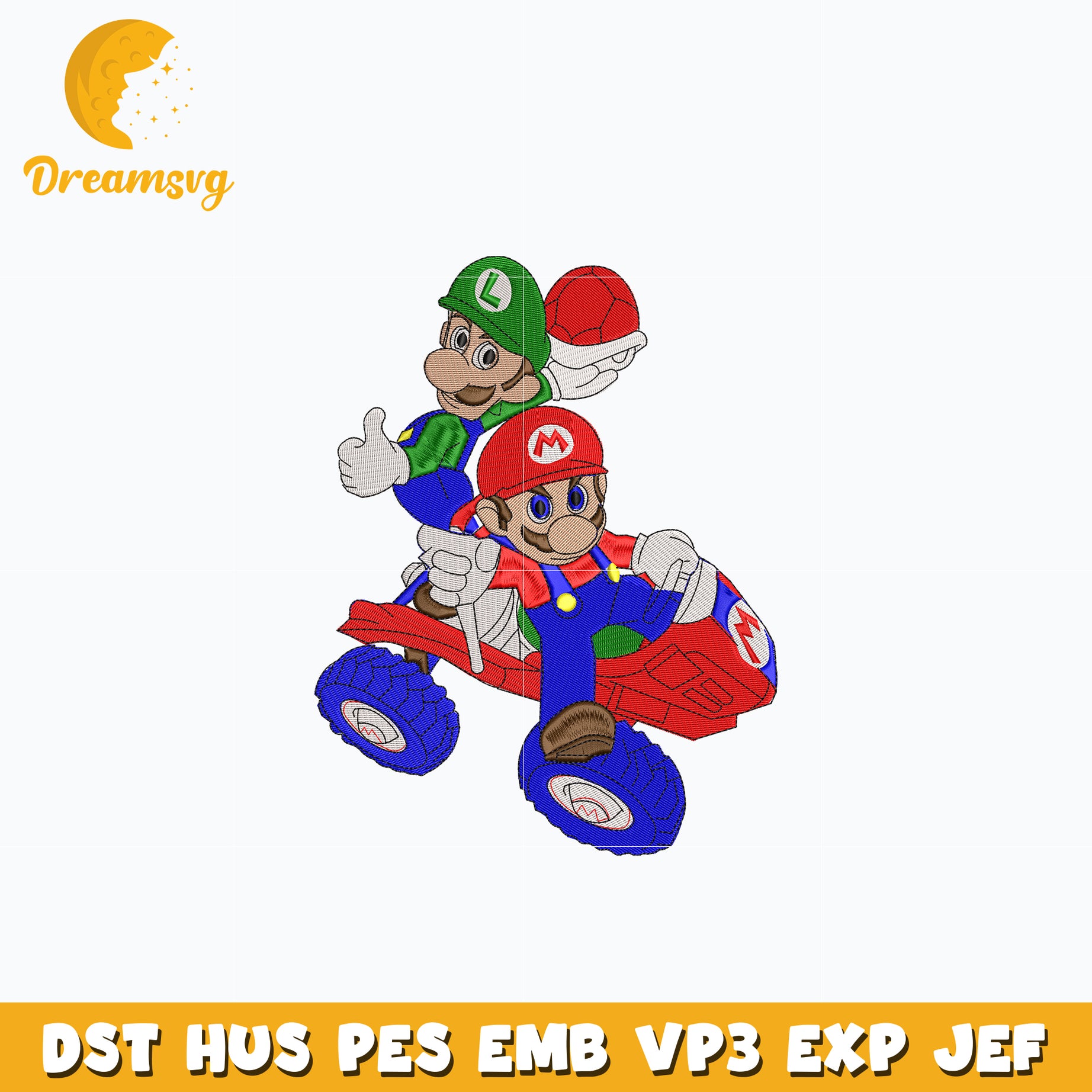 Super mario and luigi embroidery design