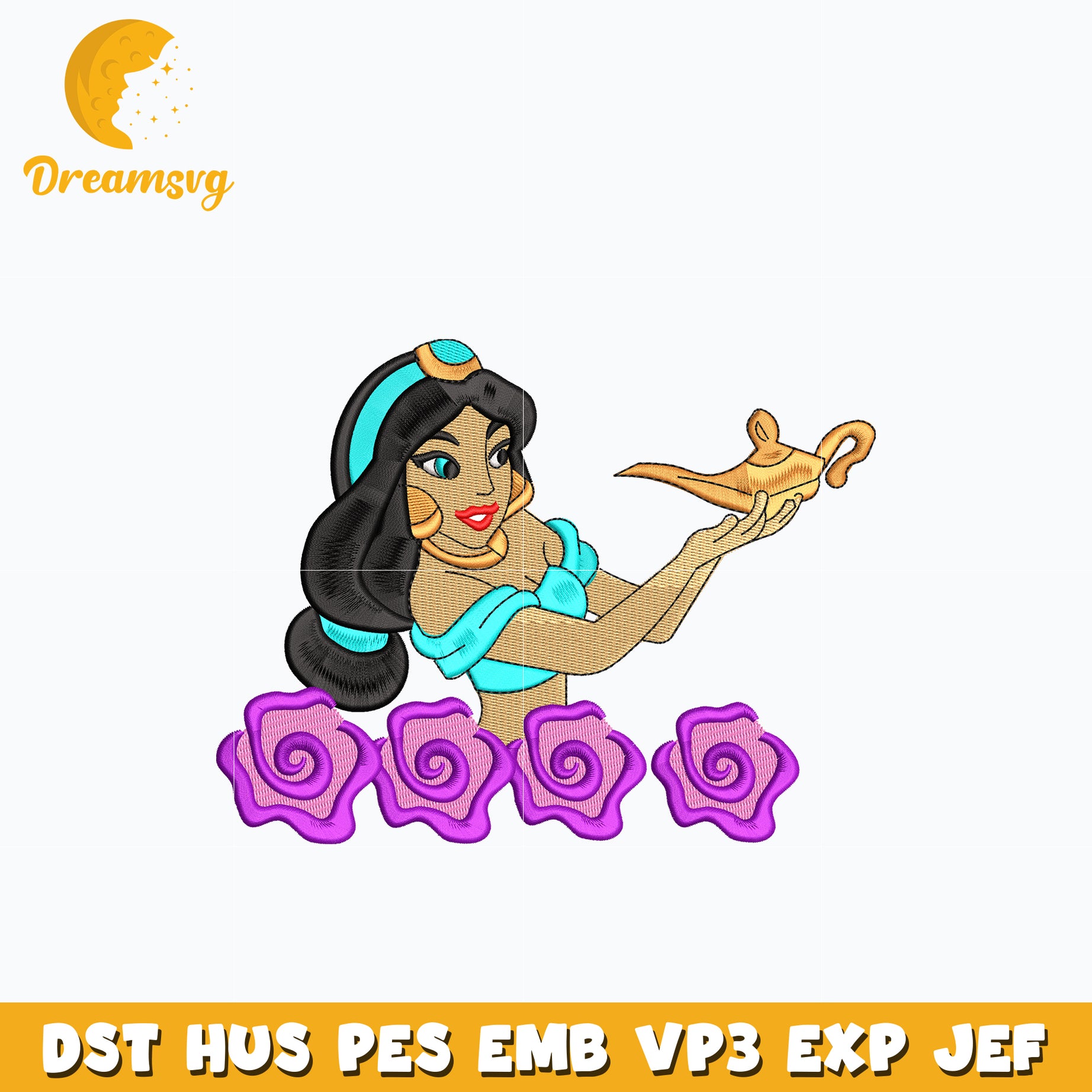 Jasmine  princess embroidery design