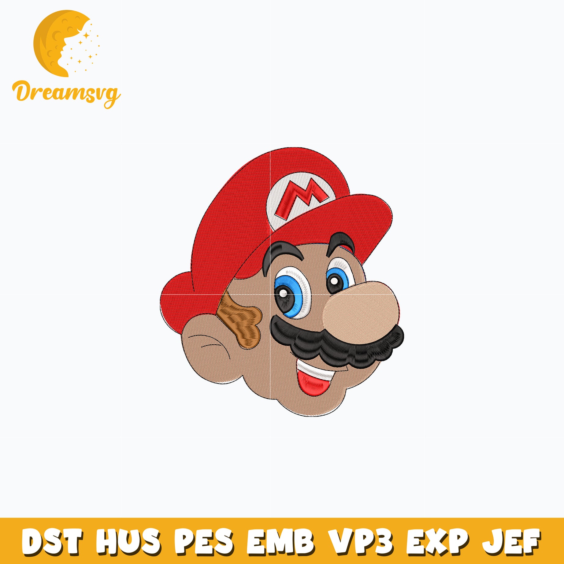 Mario head embroidery design