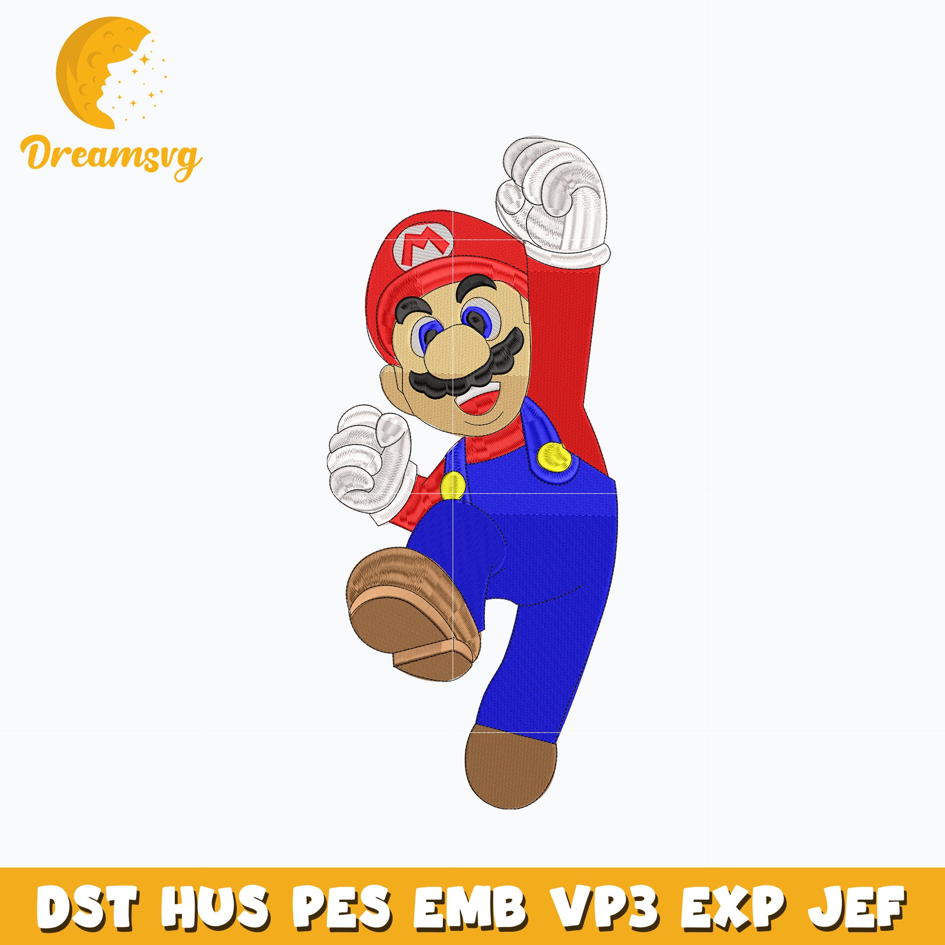 Mario cartoon embroidery design