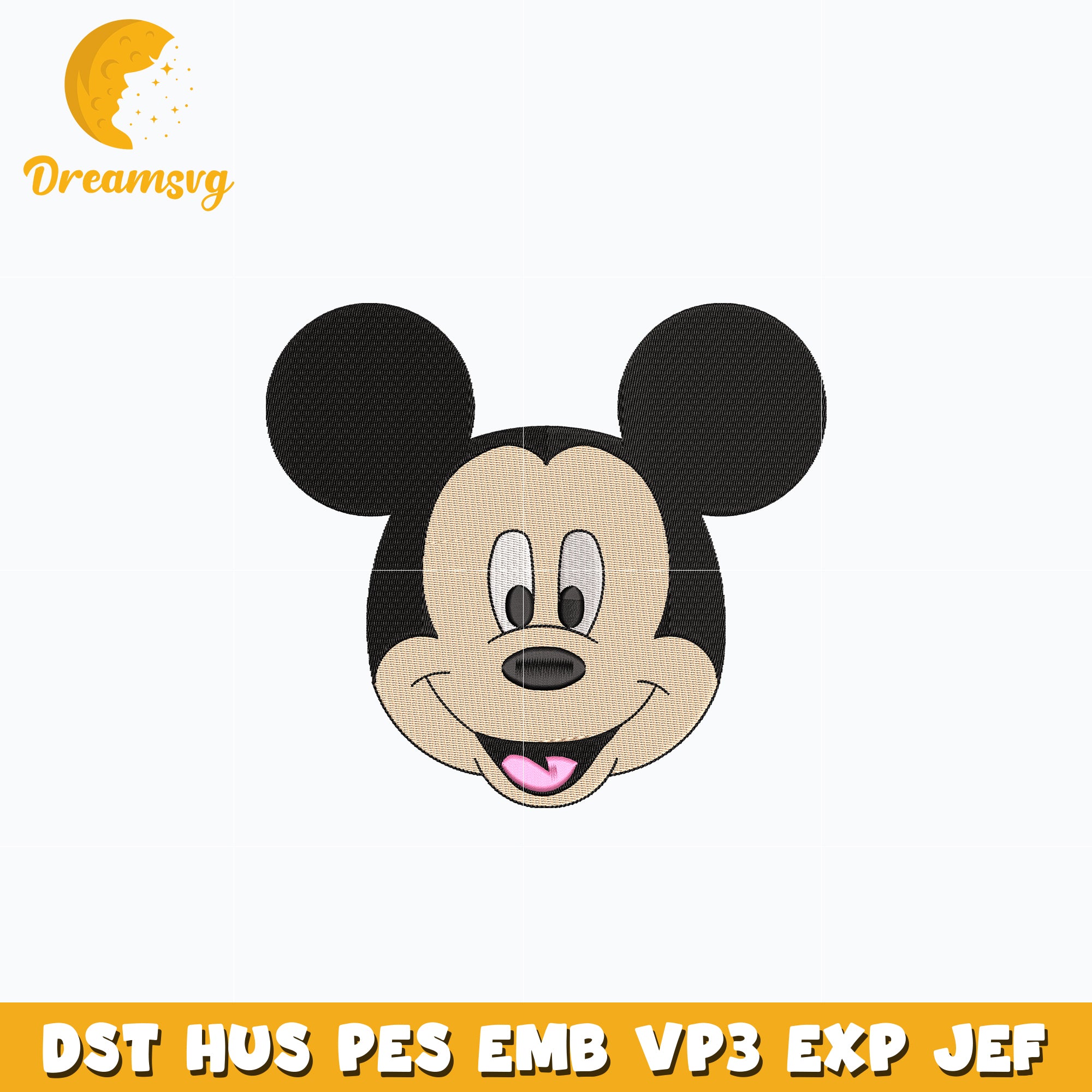 Mickey mouse face embroidery design – DreamSVG Store