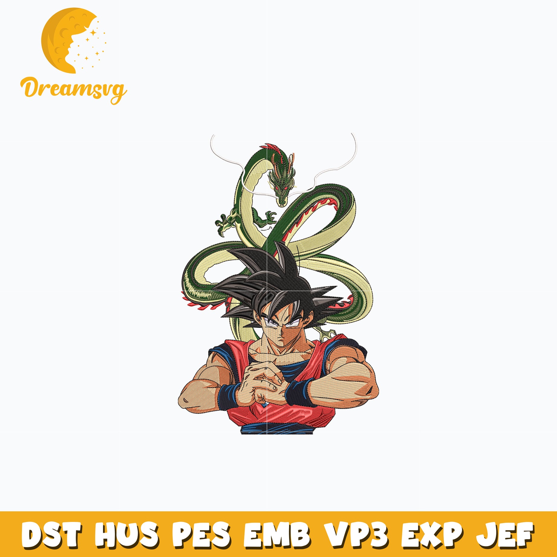 Goku Shenron embroidery design