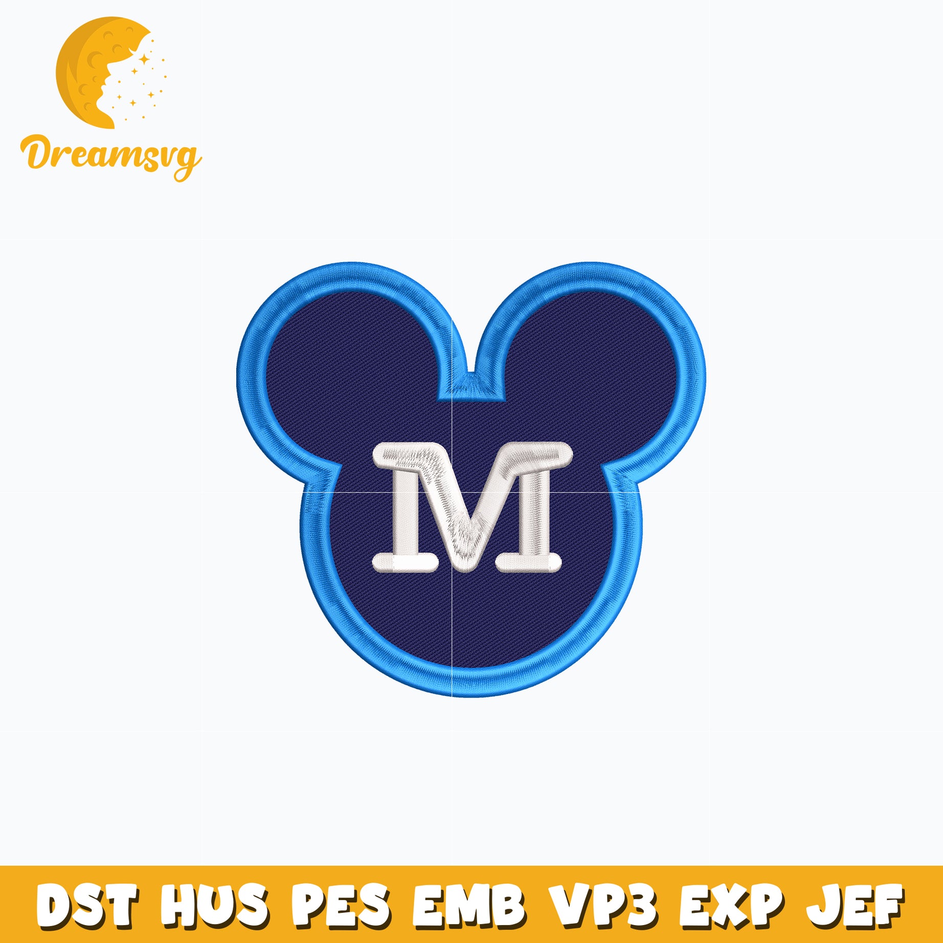 Mickey mouse head embroidery design