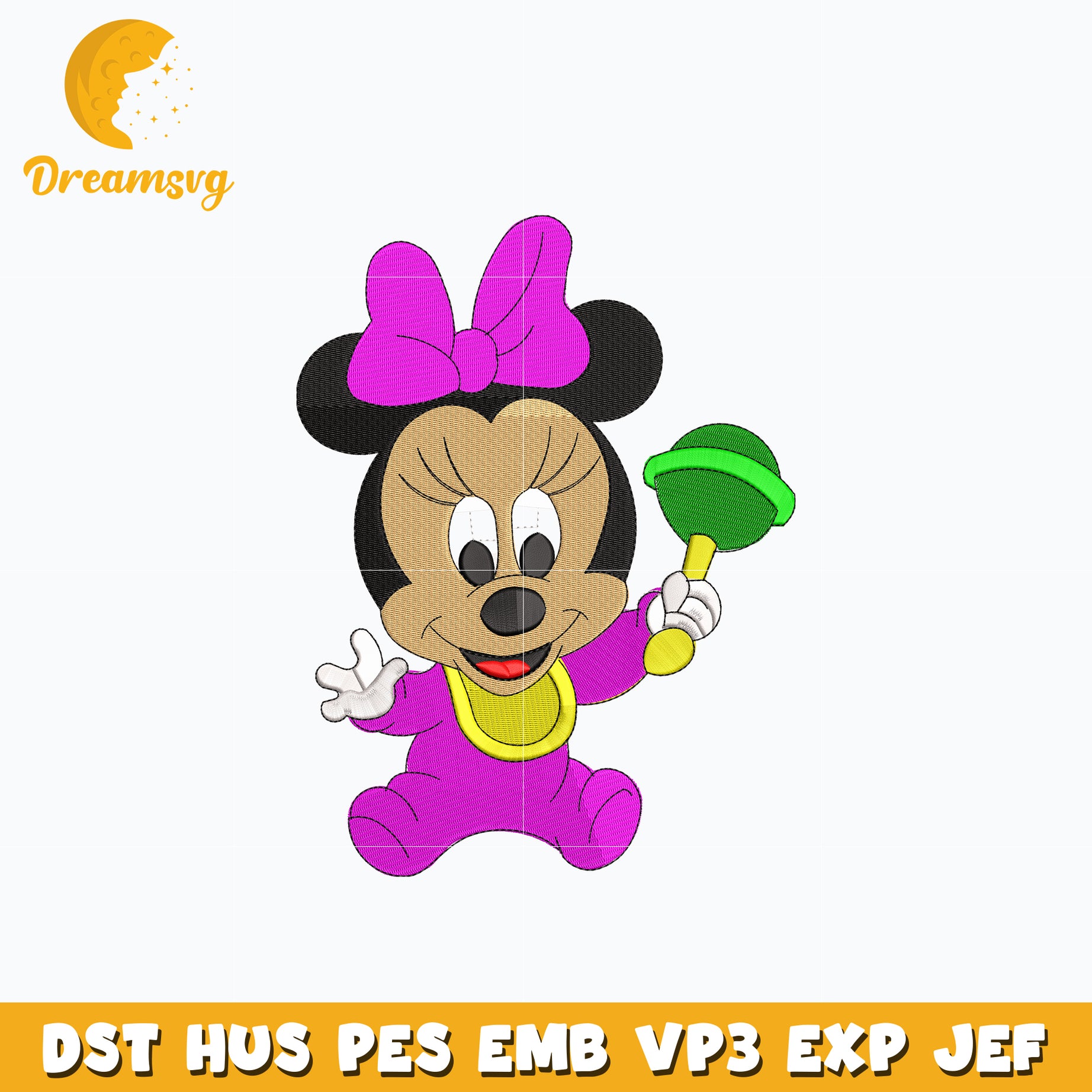 Minnie mouse chibi embroidery design