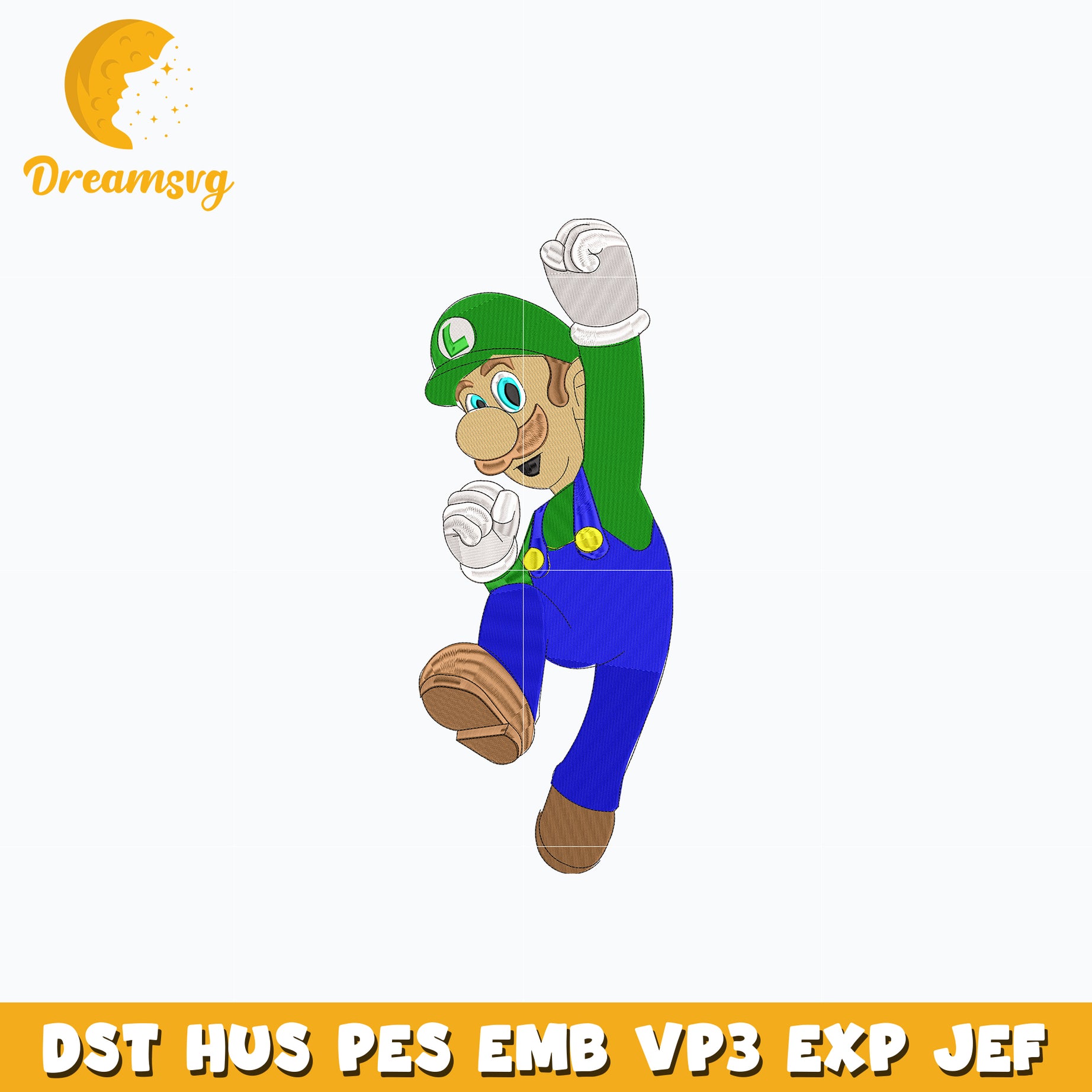 Luigi Super Mario embroidery design