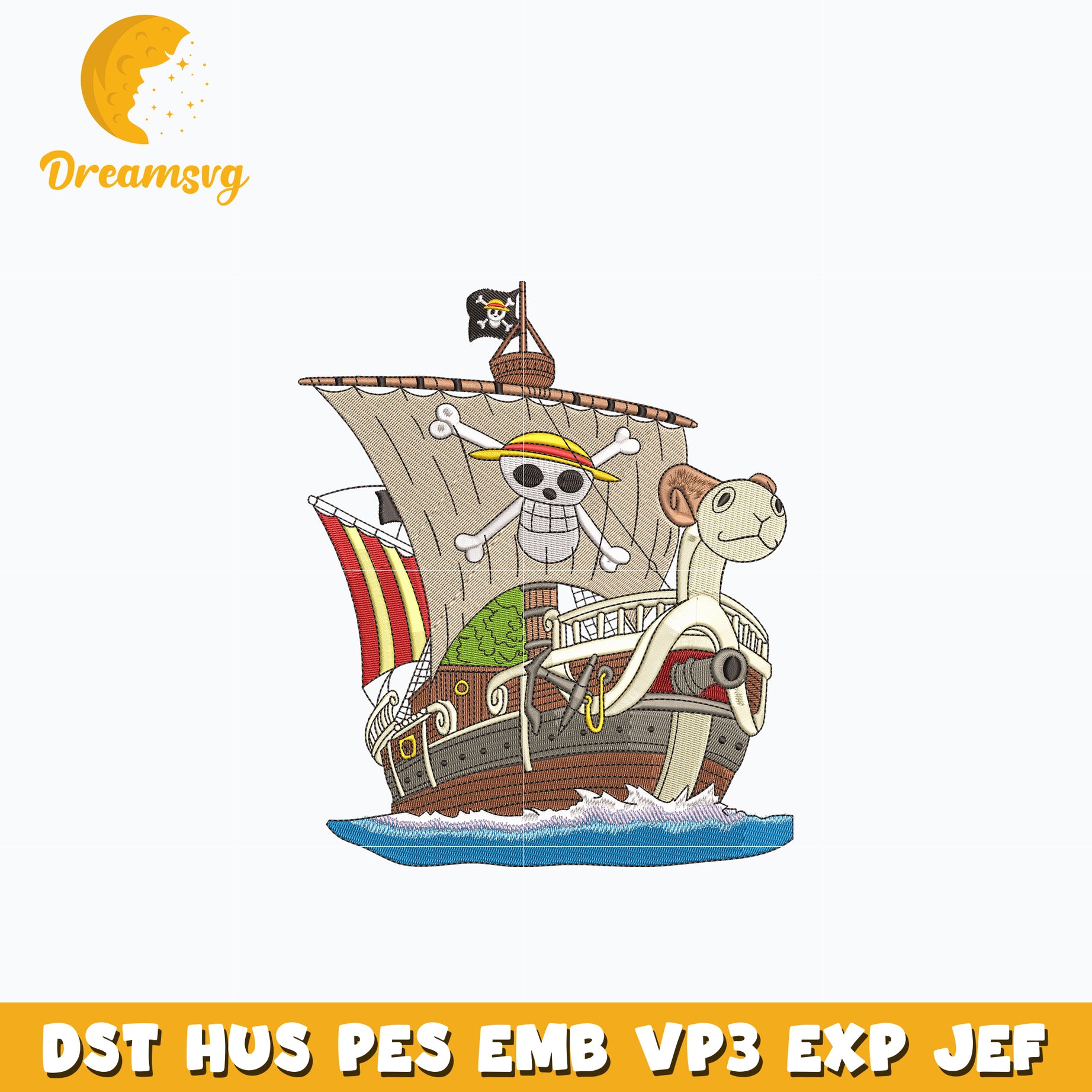 Ship one piece embroidery design