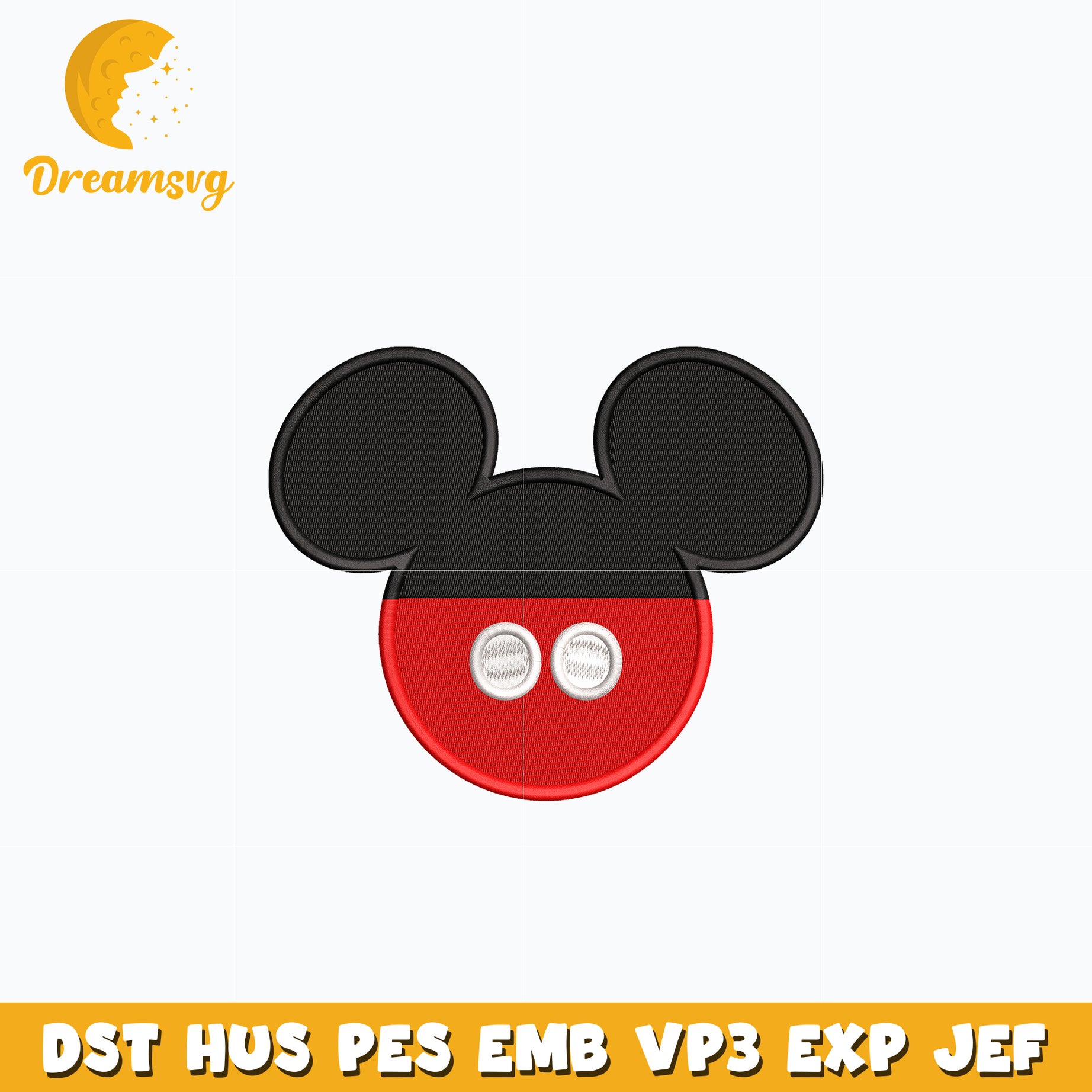 Mickey Mouse Head embroidery design