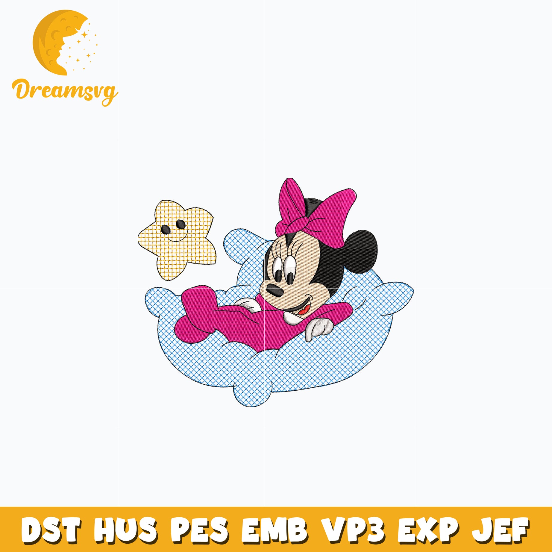 Minnie Mouse baby cartoon embroidery design