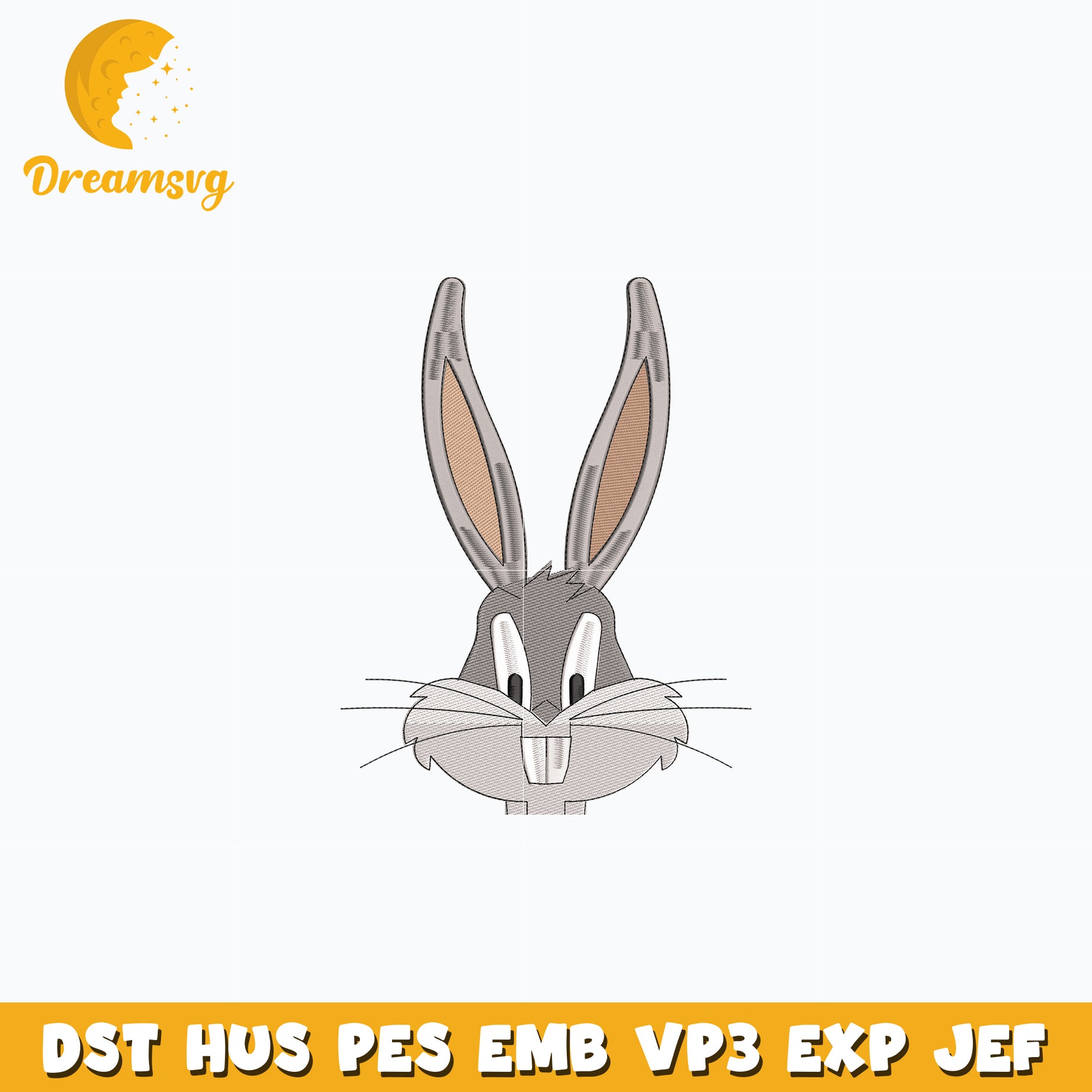 Bugs Bunny face embroidery design